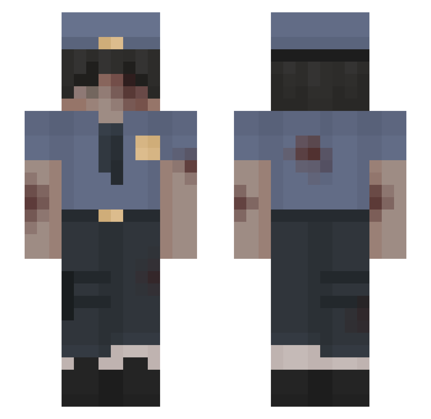 TEACUP4 Minecraft skin, front and back view