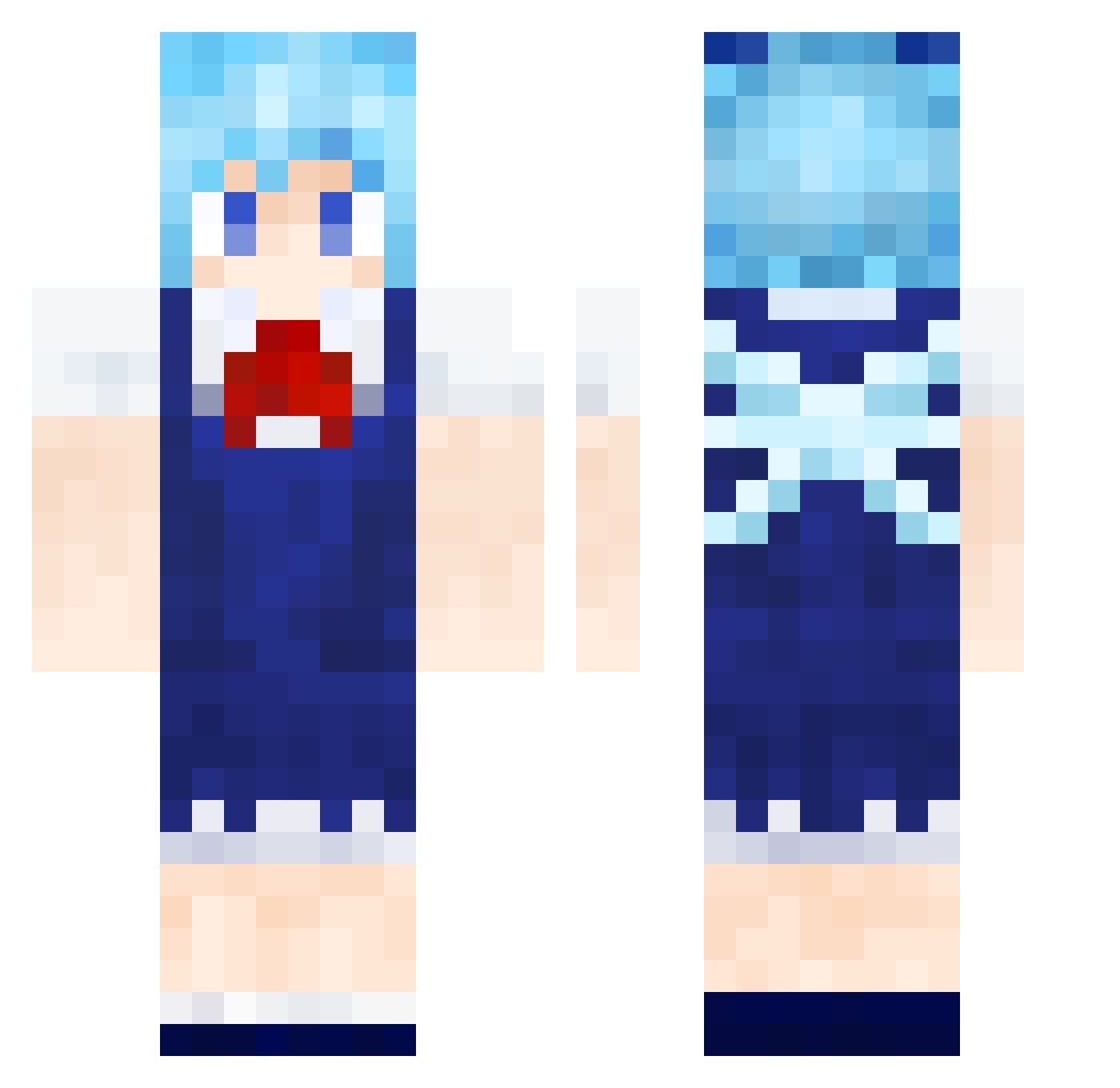 Enderwei Minecraft skin, front and back view