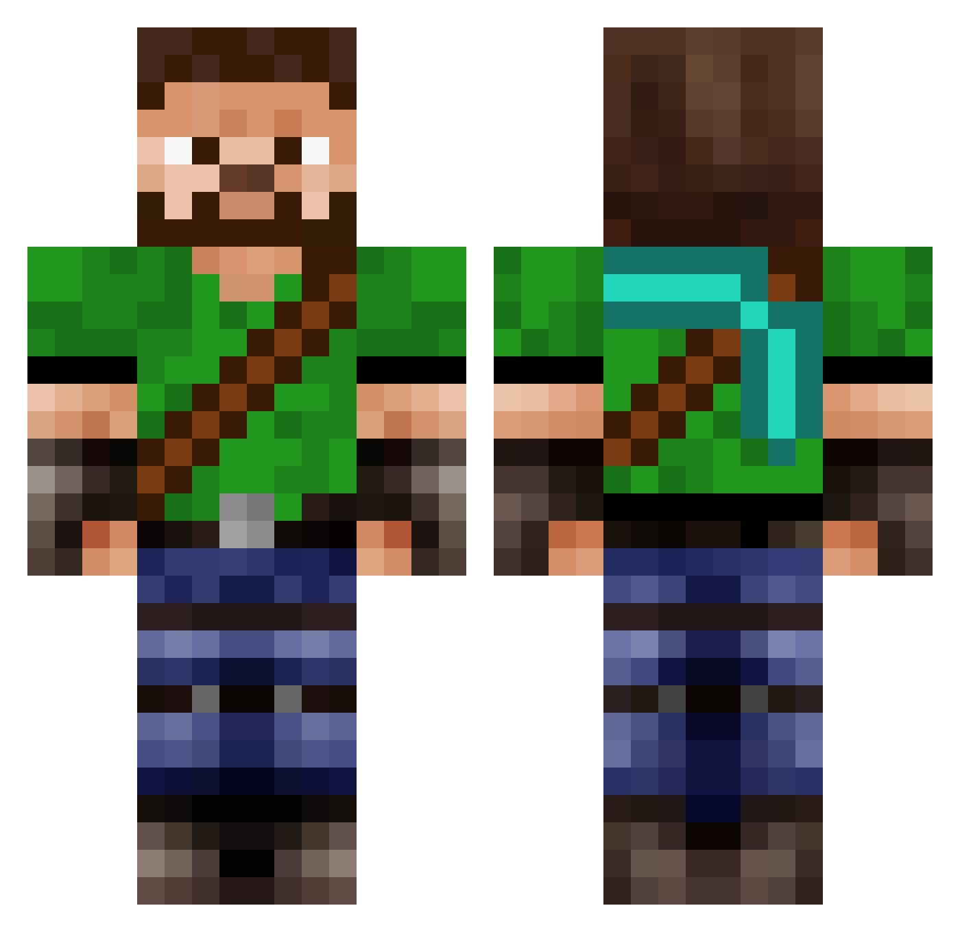 Klayne84 Minecraft skin, front and back view