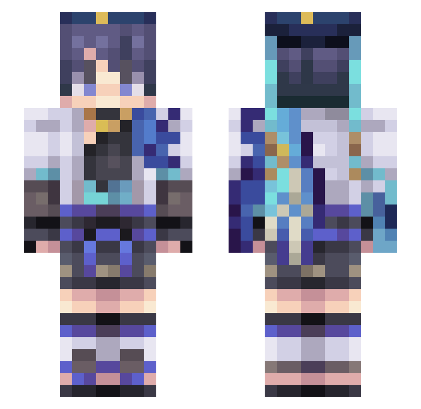 HowieDong Minecraft skin, front and back view