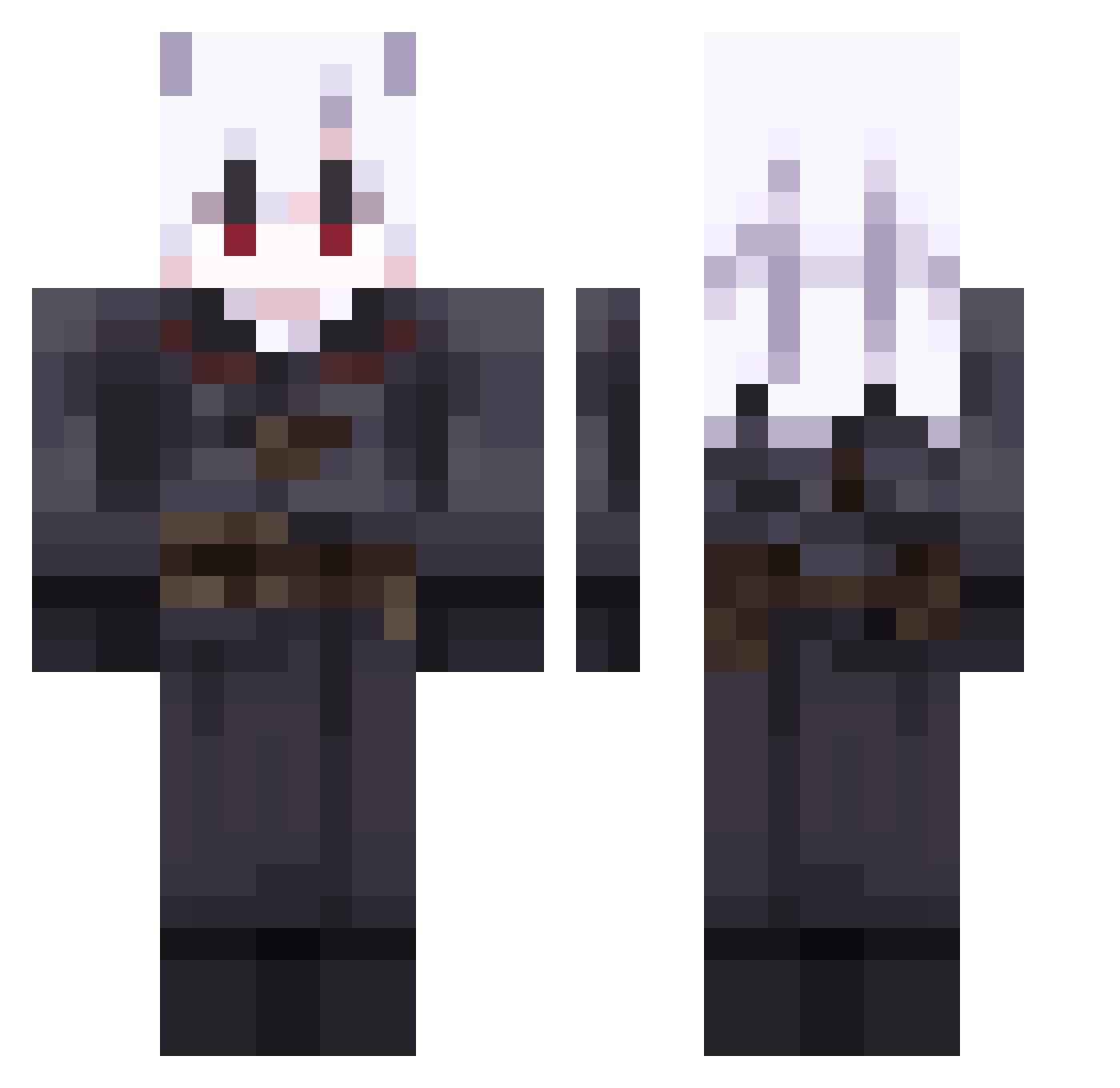 Tigermakac Minecraft skin, front and back view