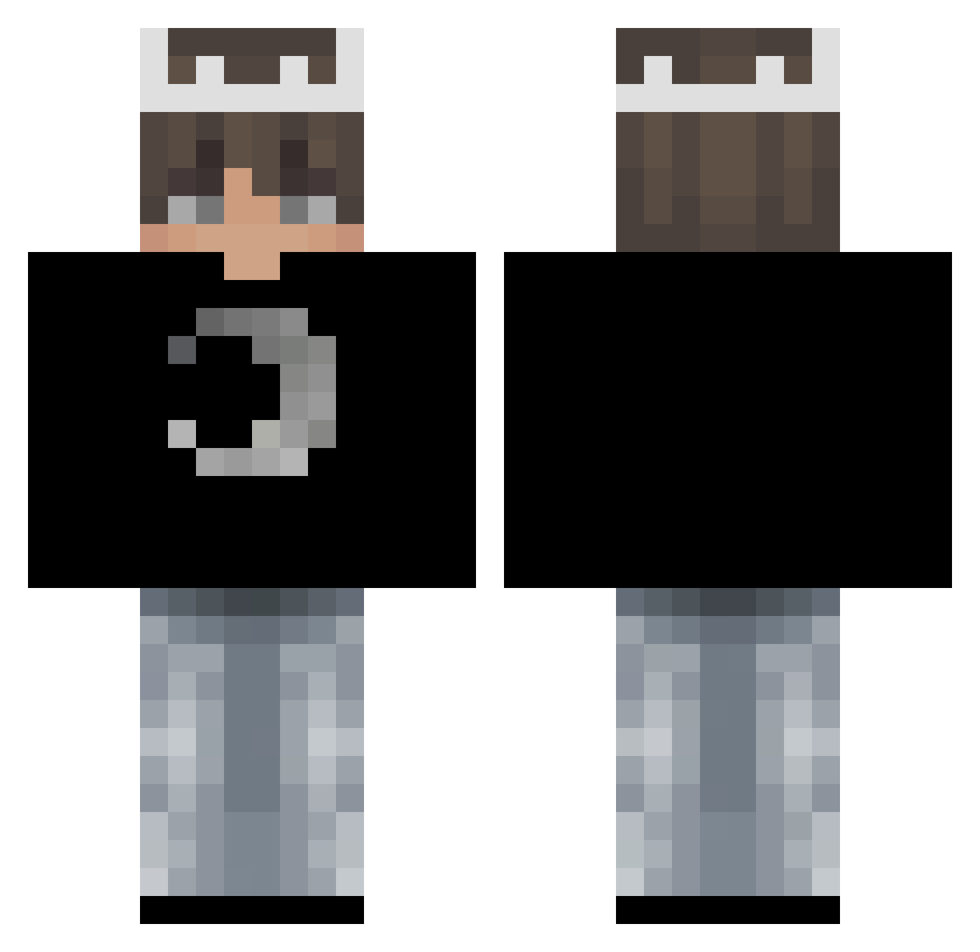 xDarkenik Minecraft skin, front and back view