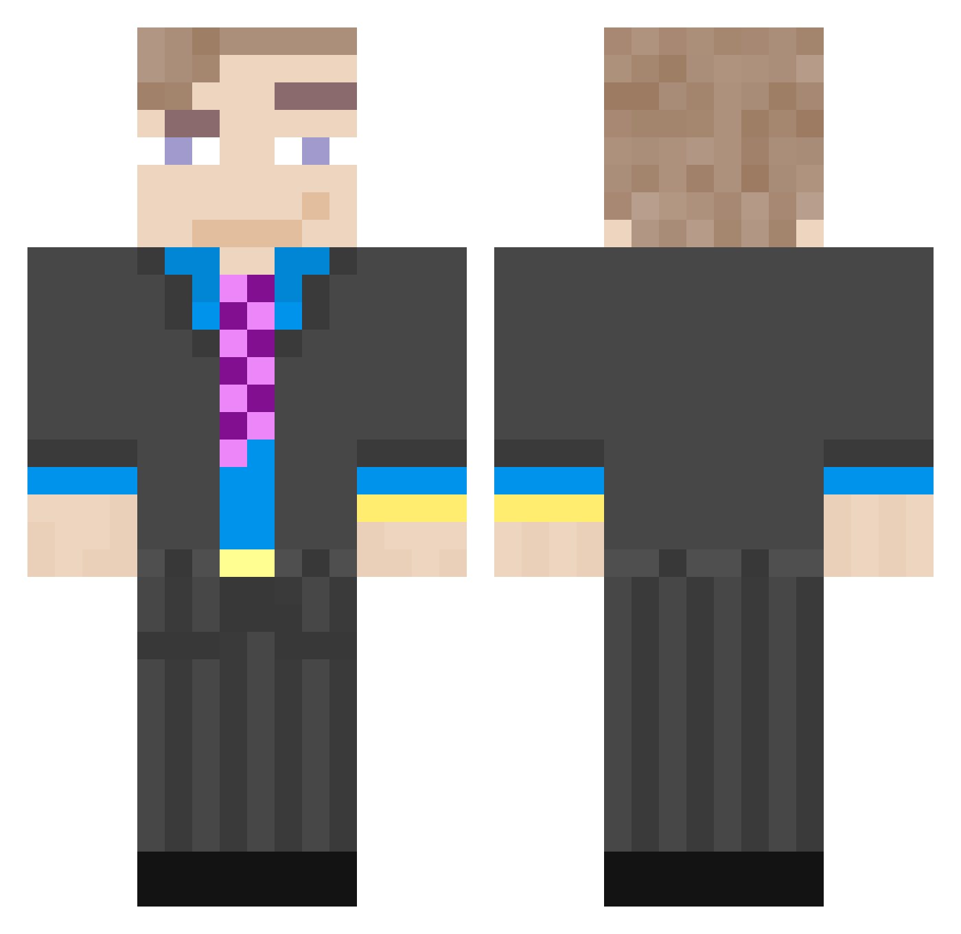aleks650 Minecraft skin, front and back view