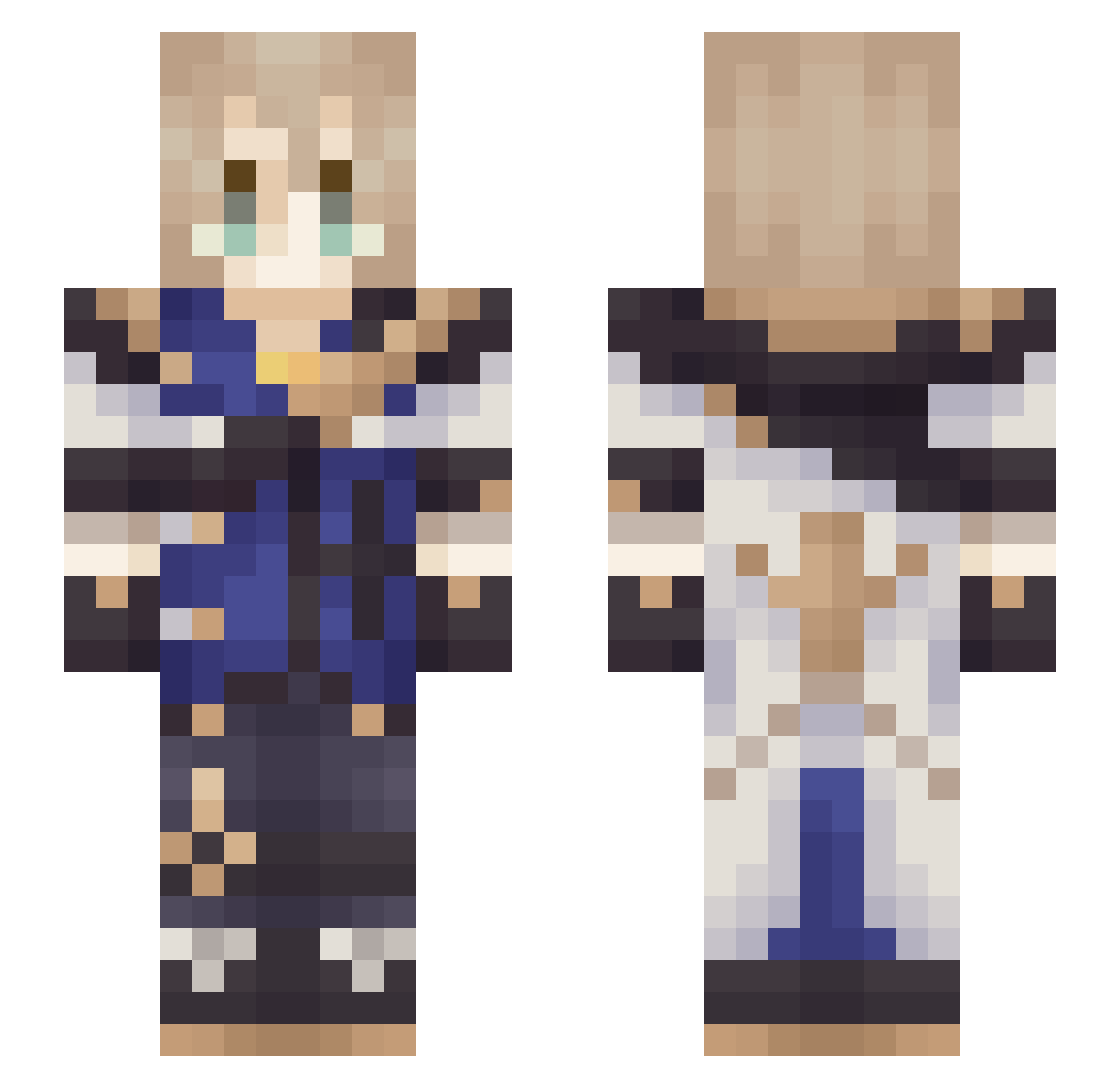 ArKkAn0x Minecraft skin, front and back view