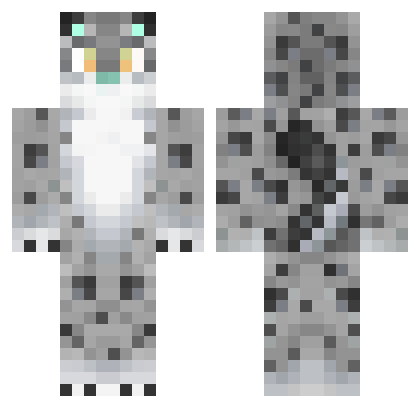 hunterthym Minecraft skin, front and back view