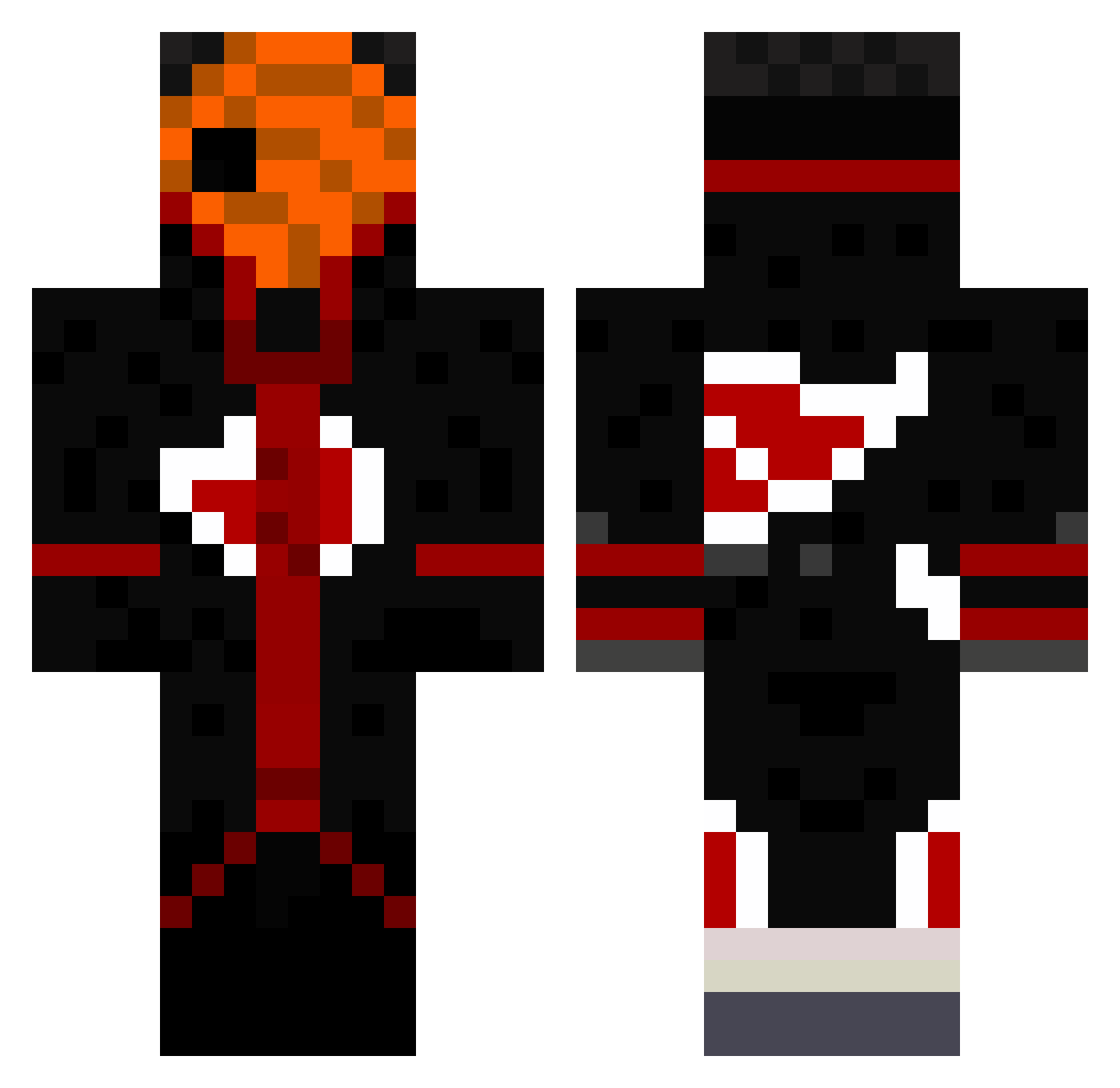 MrFluffyPuffy Minecraft skin, front and back view