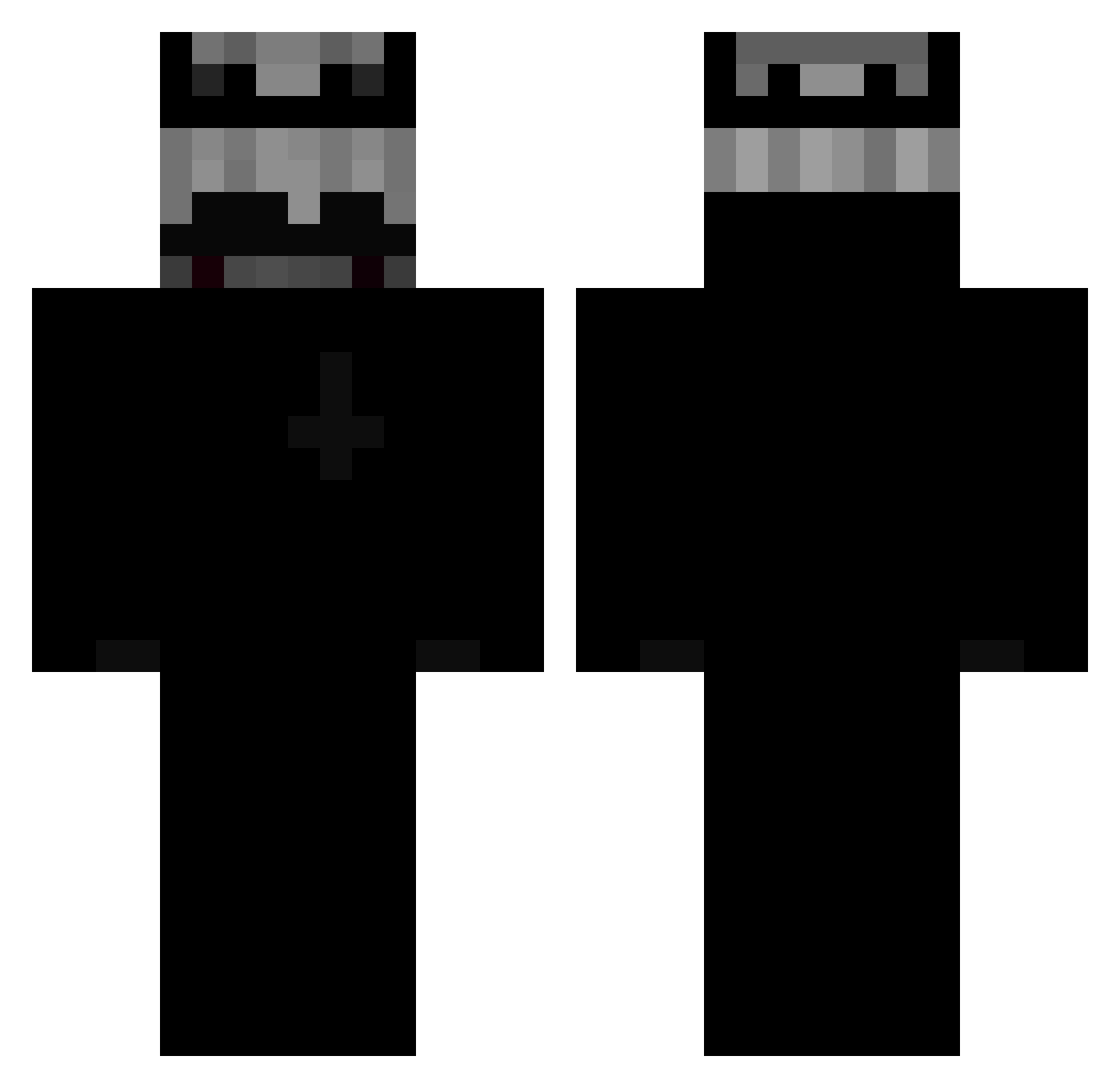 Taygaz Minecraft skin, front and back view