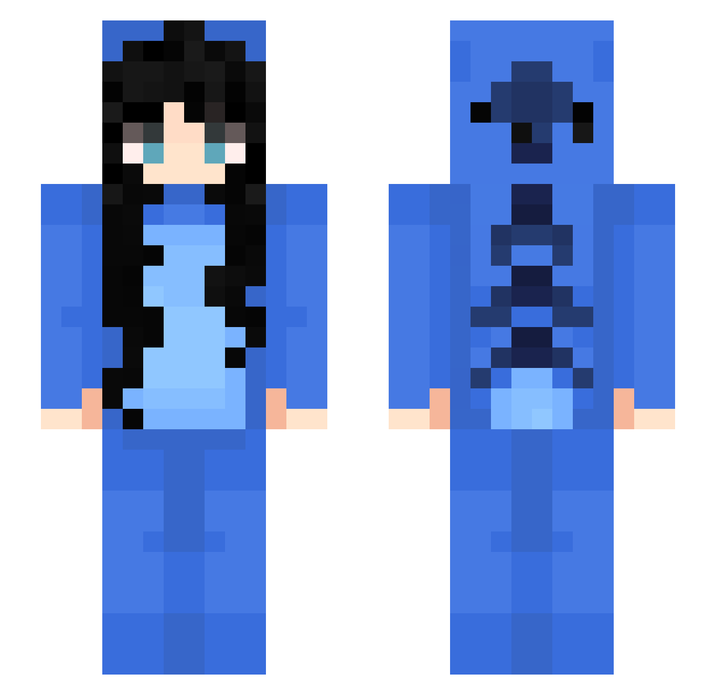 taaffyy Minecraft skin, front and back view