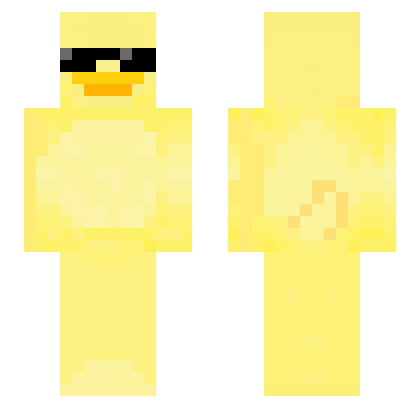 snowmanxx Minecraft skin, front and back view