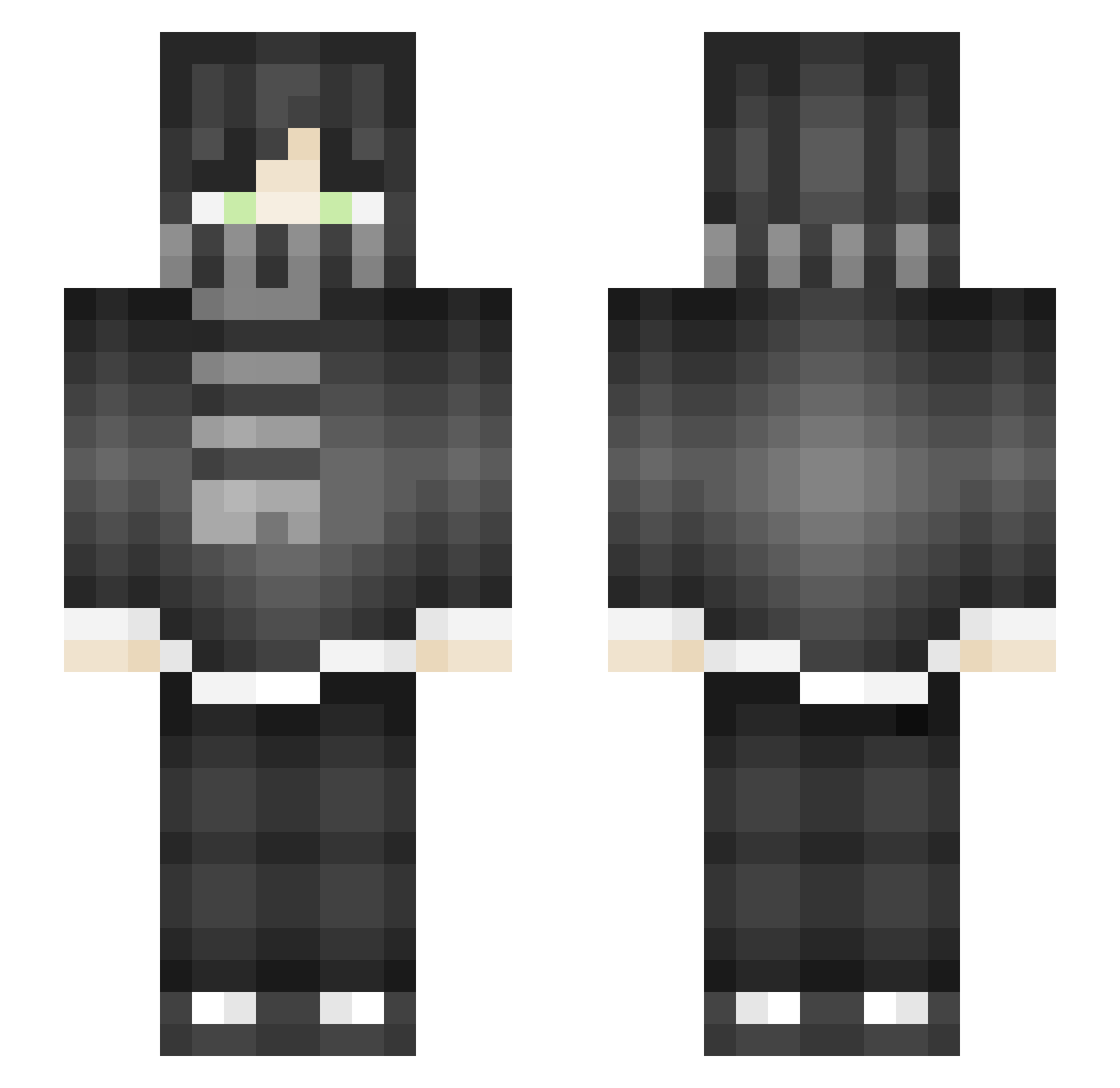 Huiuiuix Minecraft skin, front and back view