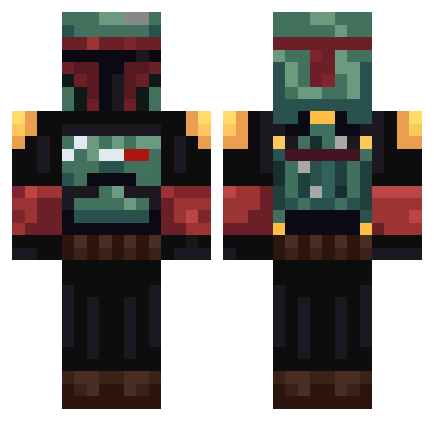 Gadzden14 Minecraft skin, front and back view