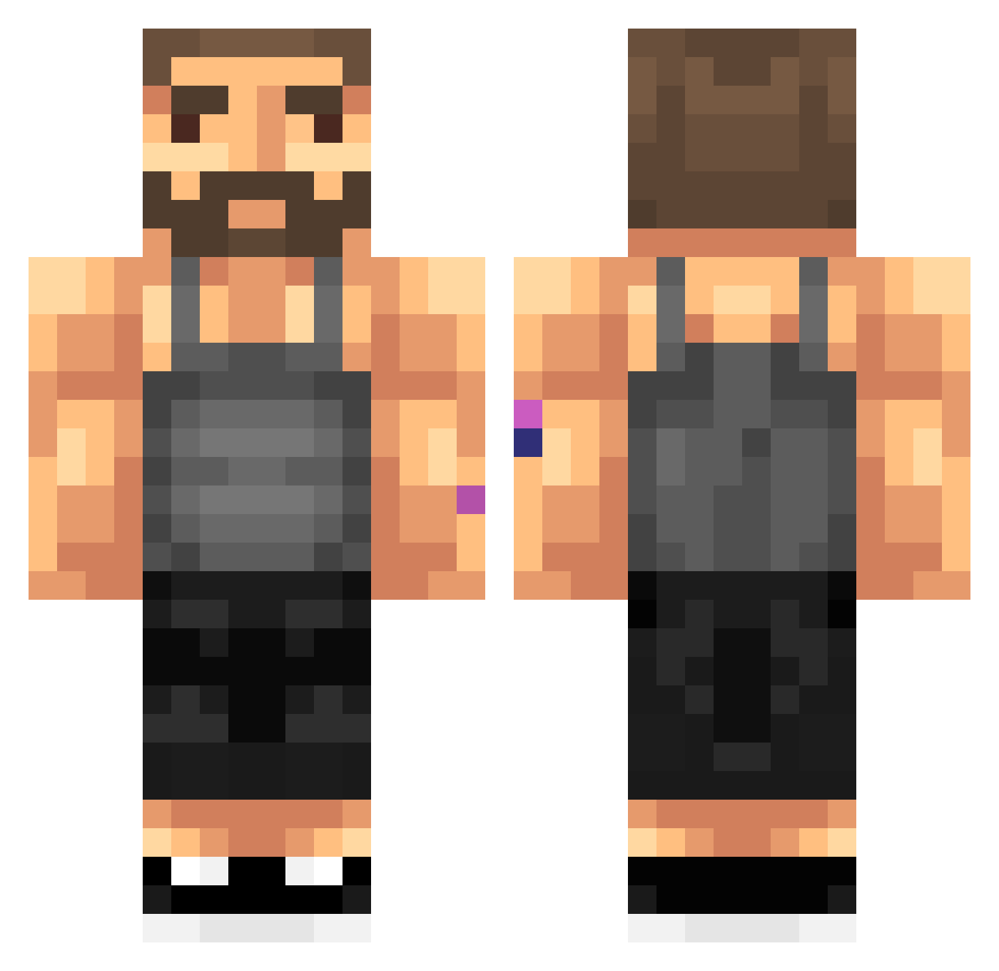 MrBlobby Minecraft skin, front and back view