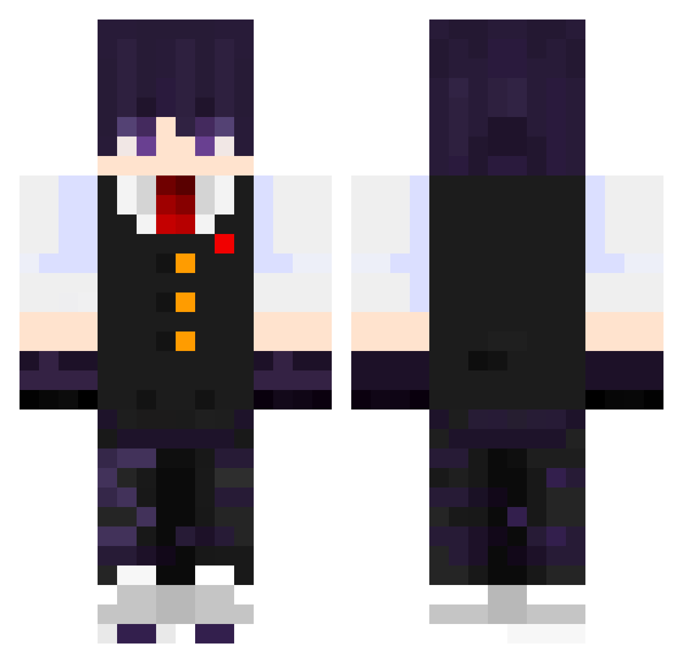 AiLette12_ Minecraft skin, front and back view