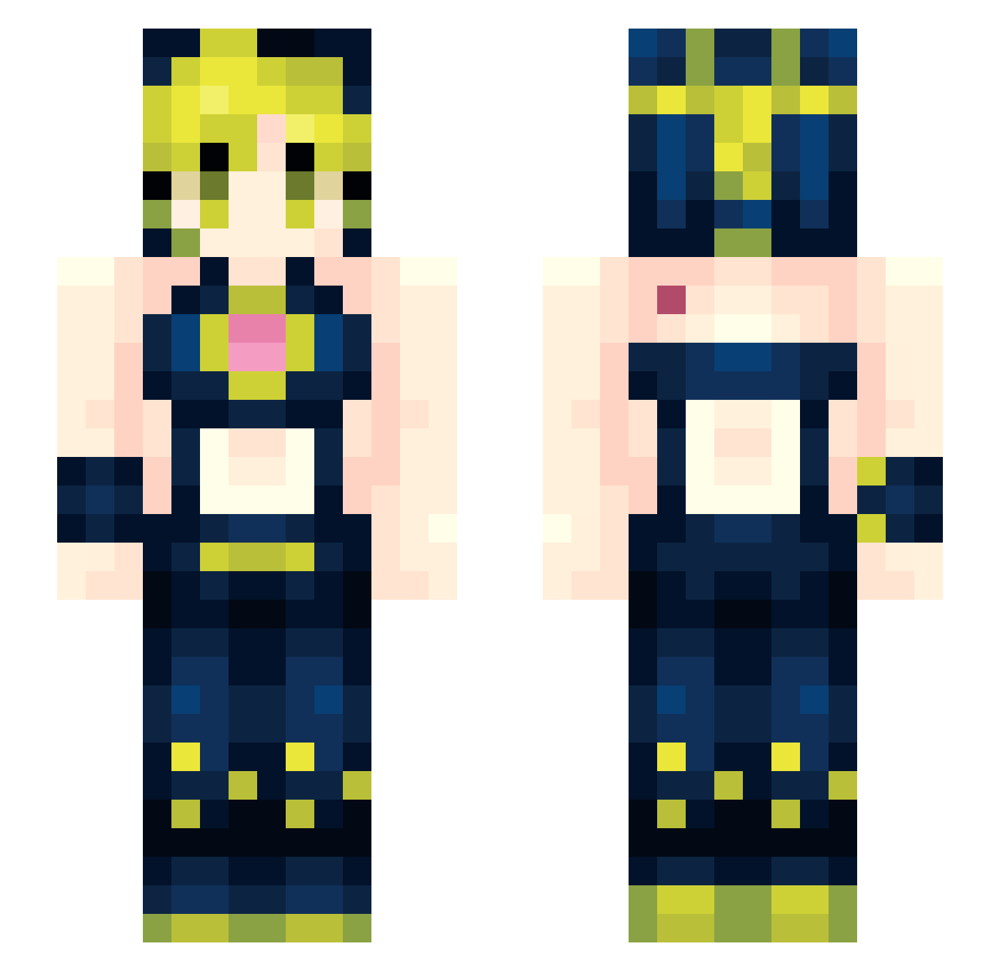 terichka Minecraft skin, front and back view