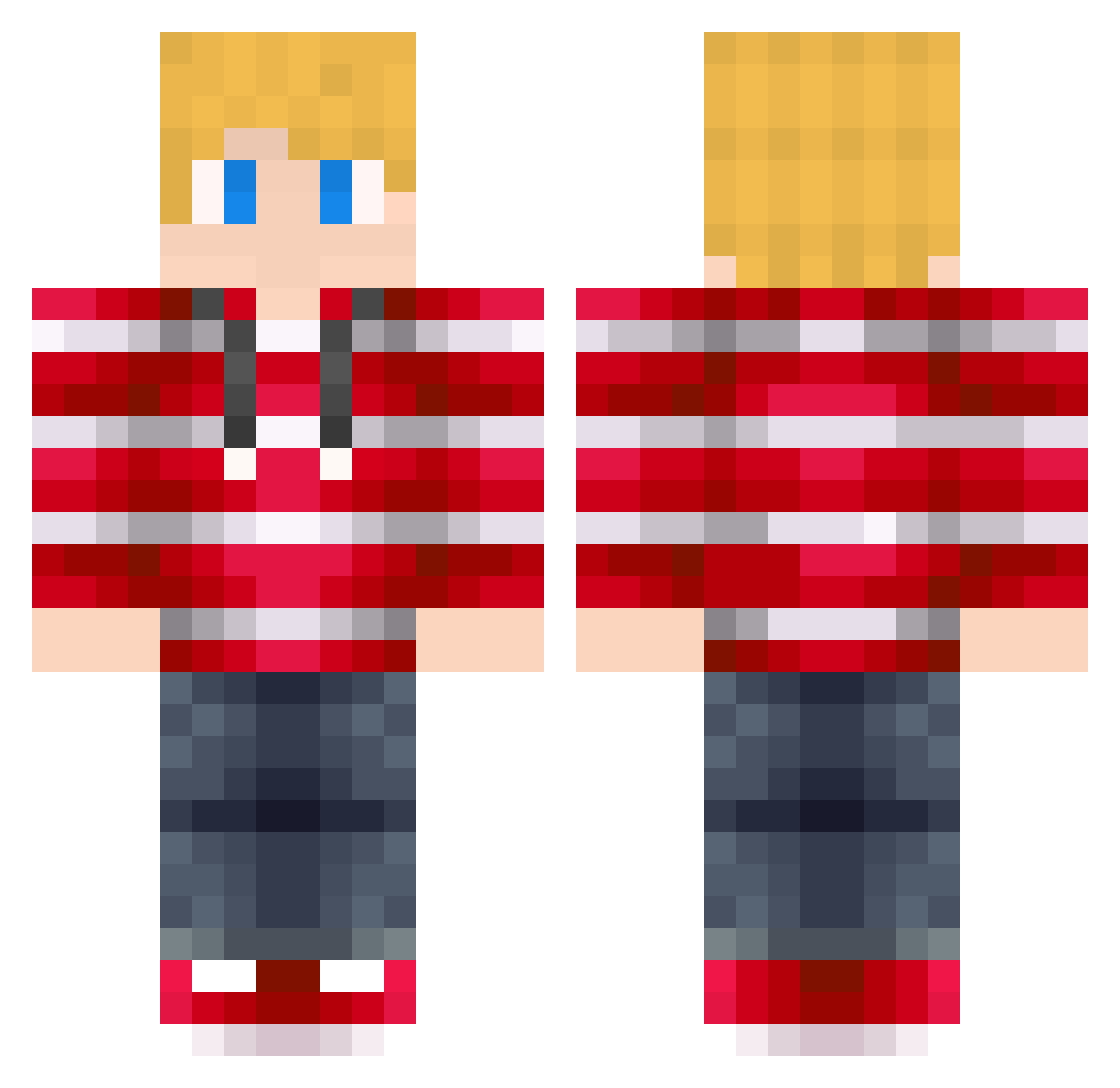 Ariers Minecraft skin, front and back view