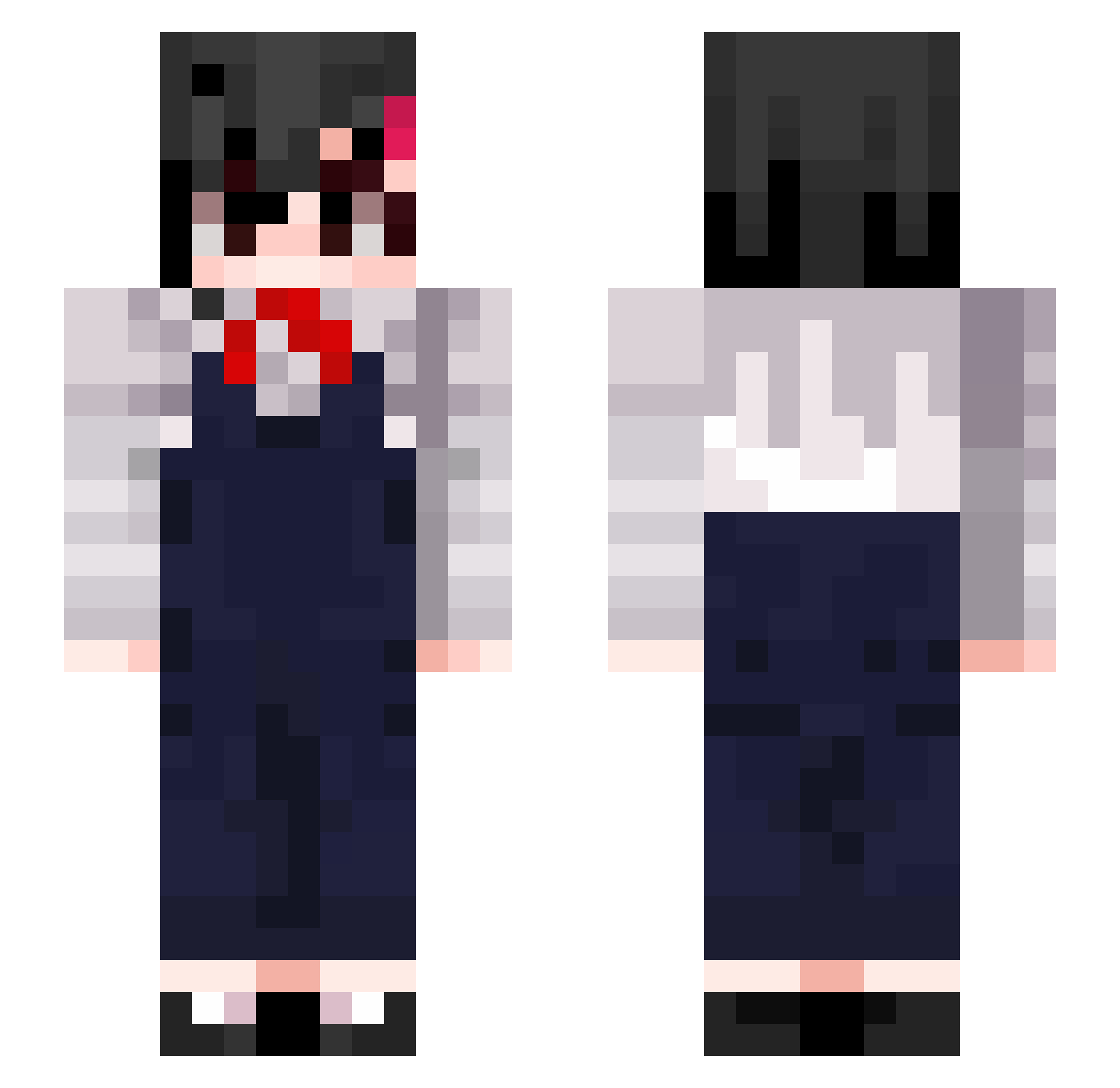 Kirigurui Minecraft skin, front and back view