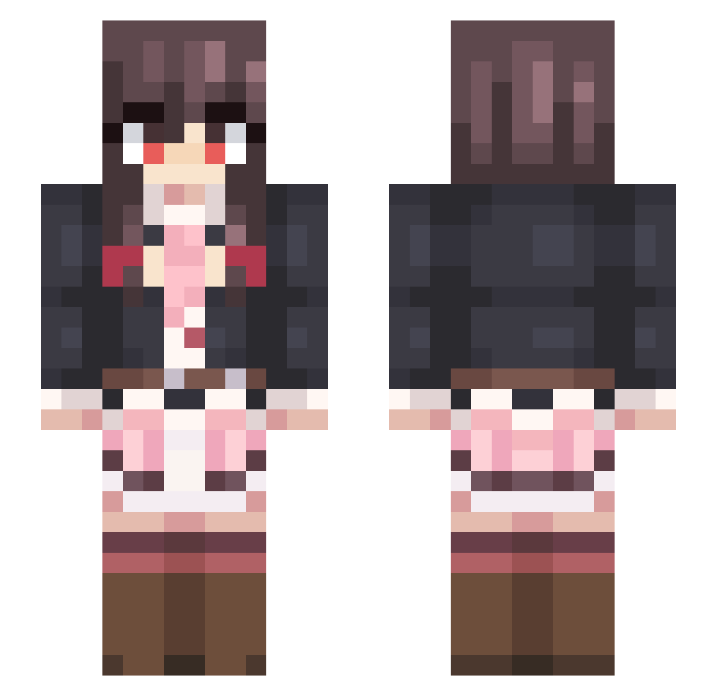 A86GJ3 Minecraft skin, front and back view