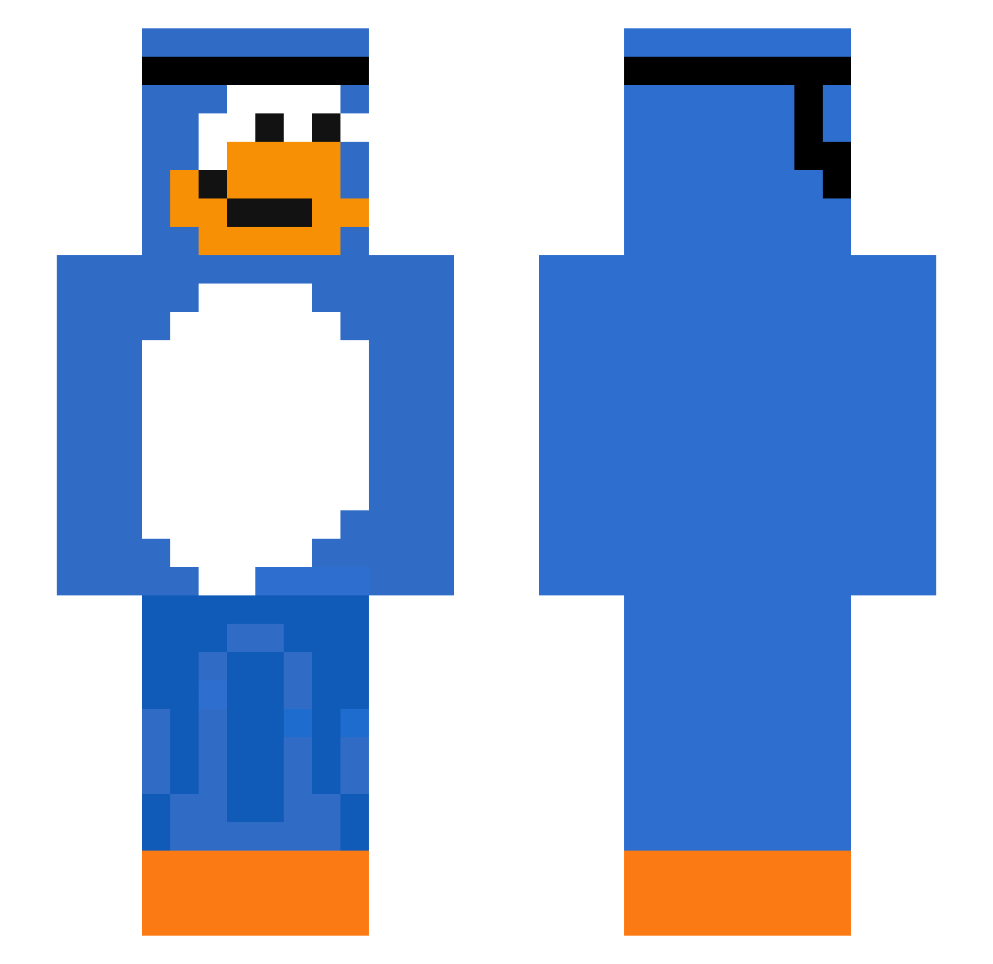 Taviaso Minecraft skin, front and back view