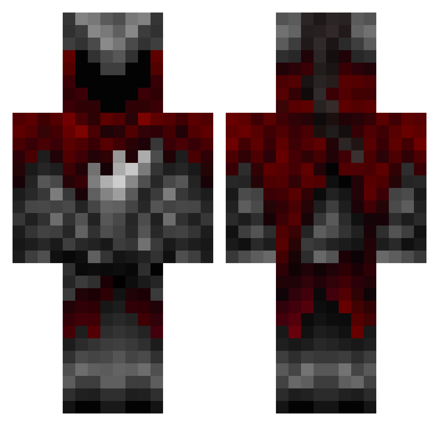 Hasstr Minecraft skin, front and back view