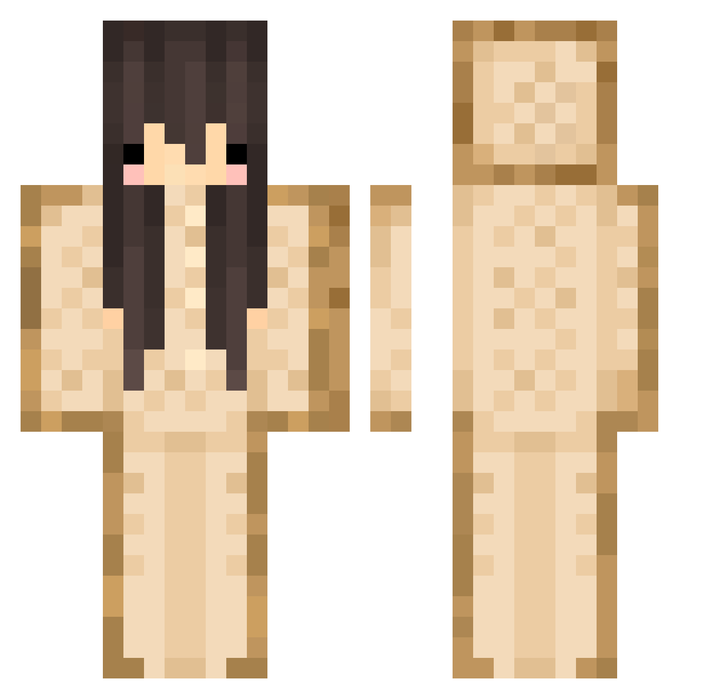 ShinobuSpect Minecraft skin, front and back view