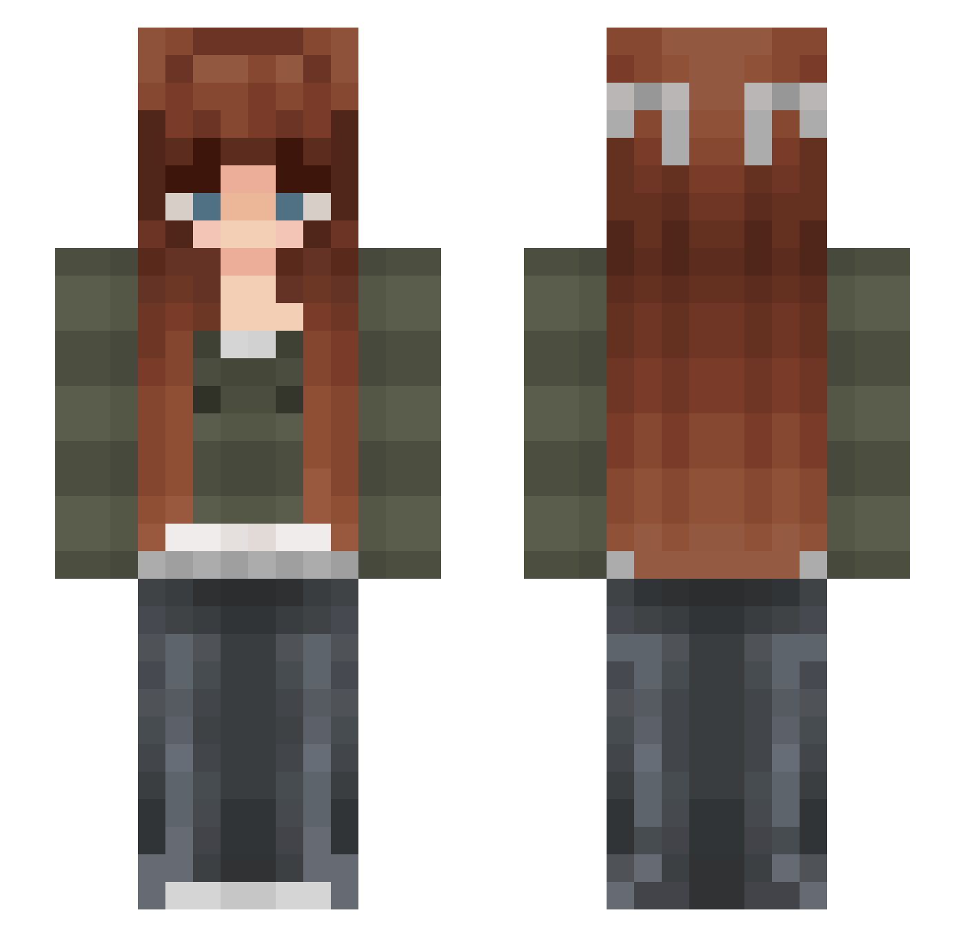 fumaria Minecraft skin, front and back view