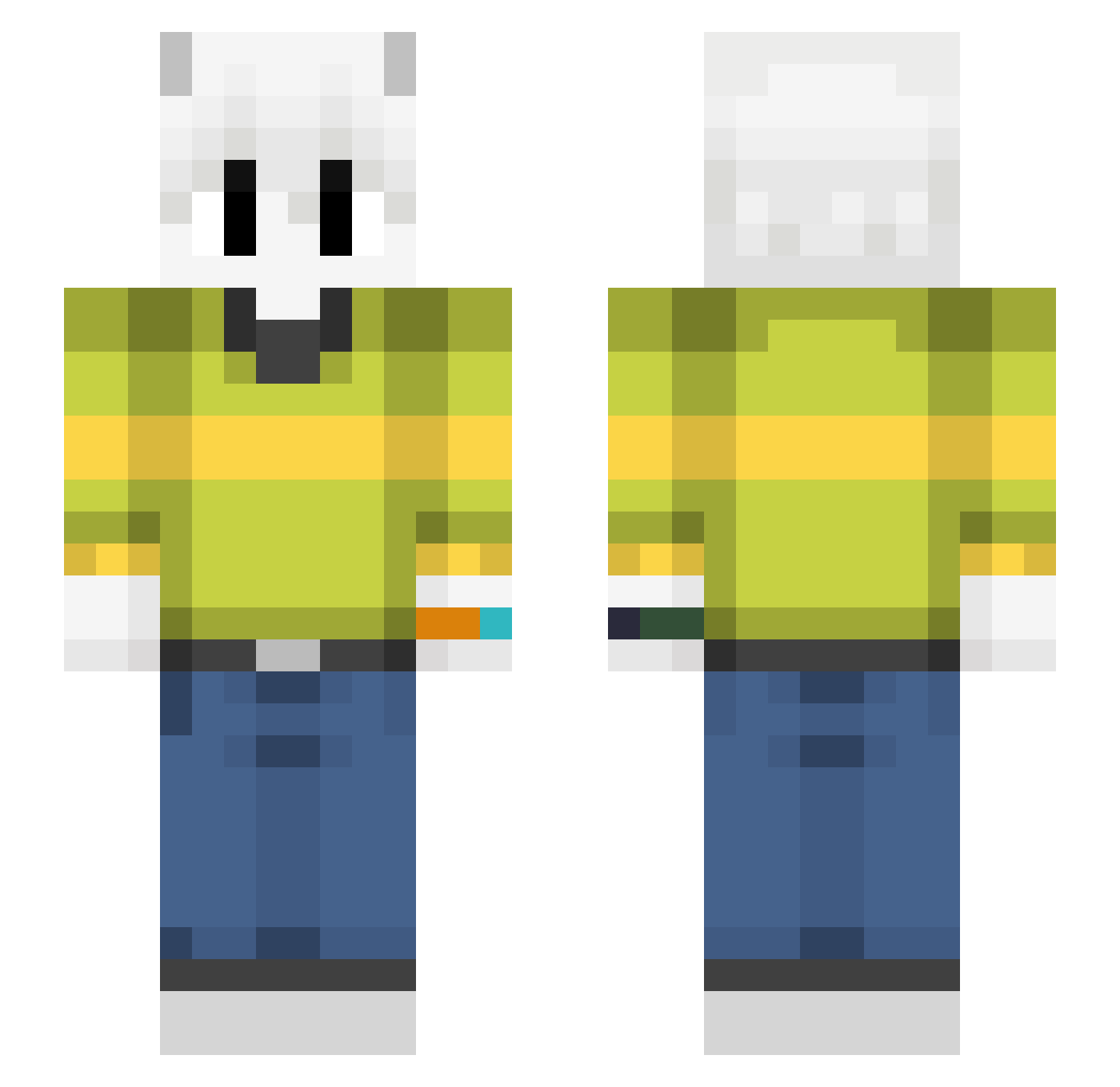 Symbiee Minecraft skin, front and back view