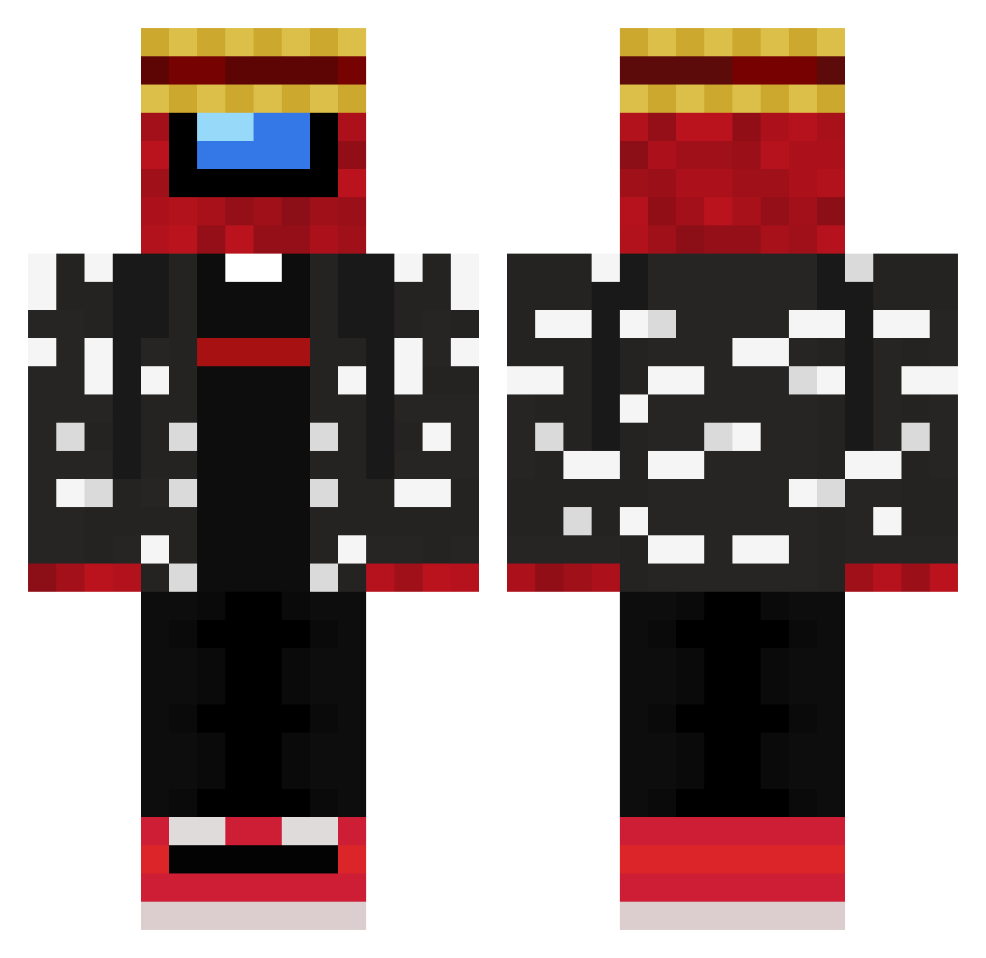 Hebonk Minecraft skin, front and back view