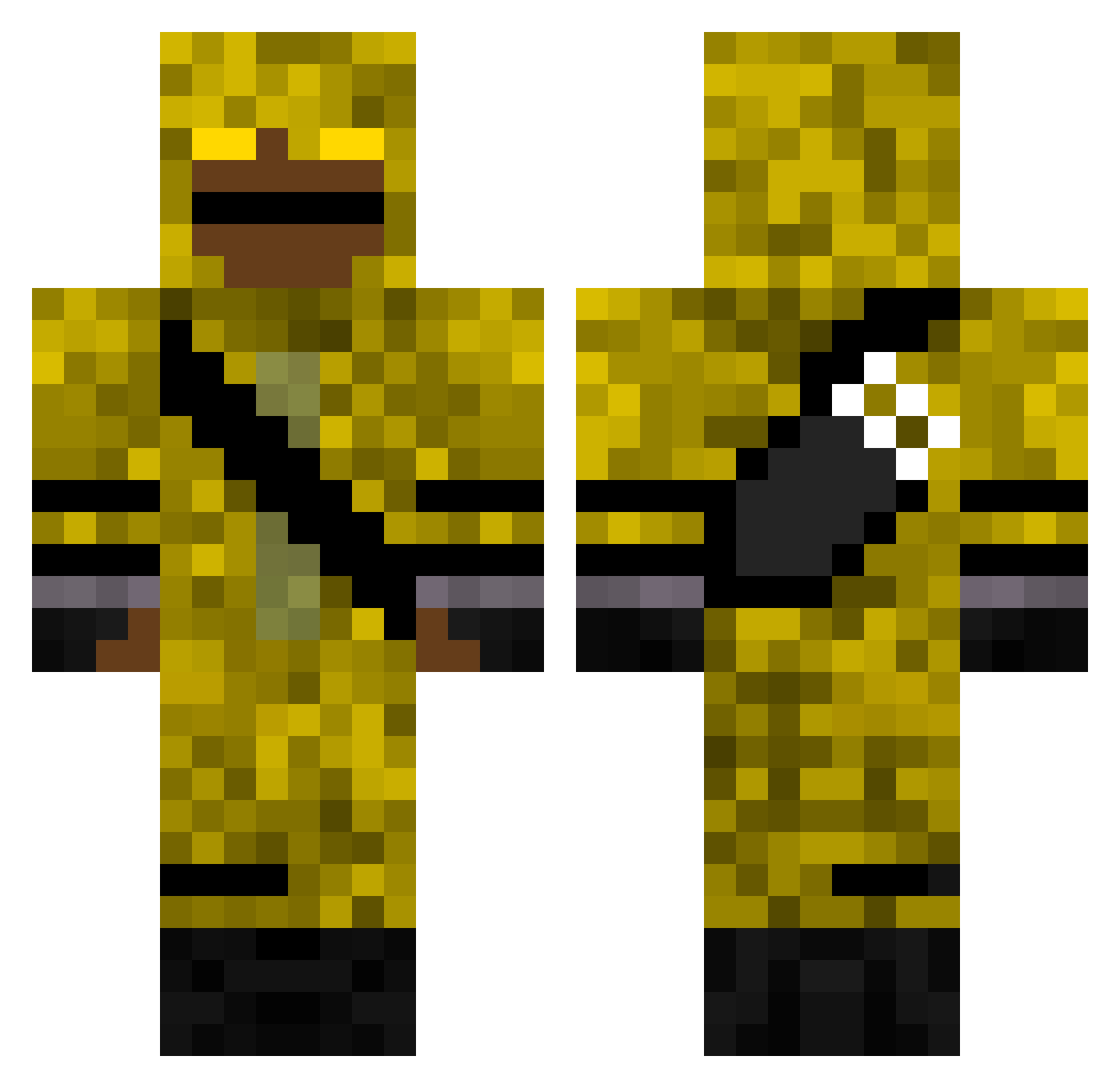 Chedish Minecraft skin, front and back view