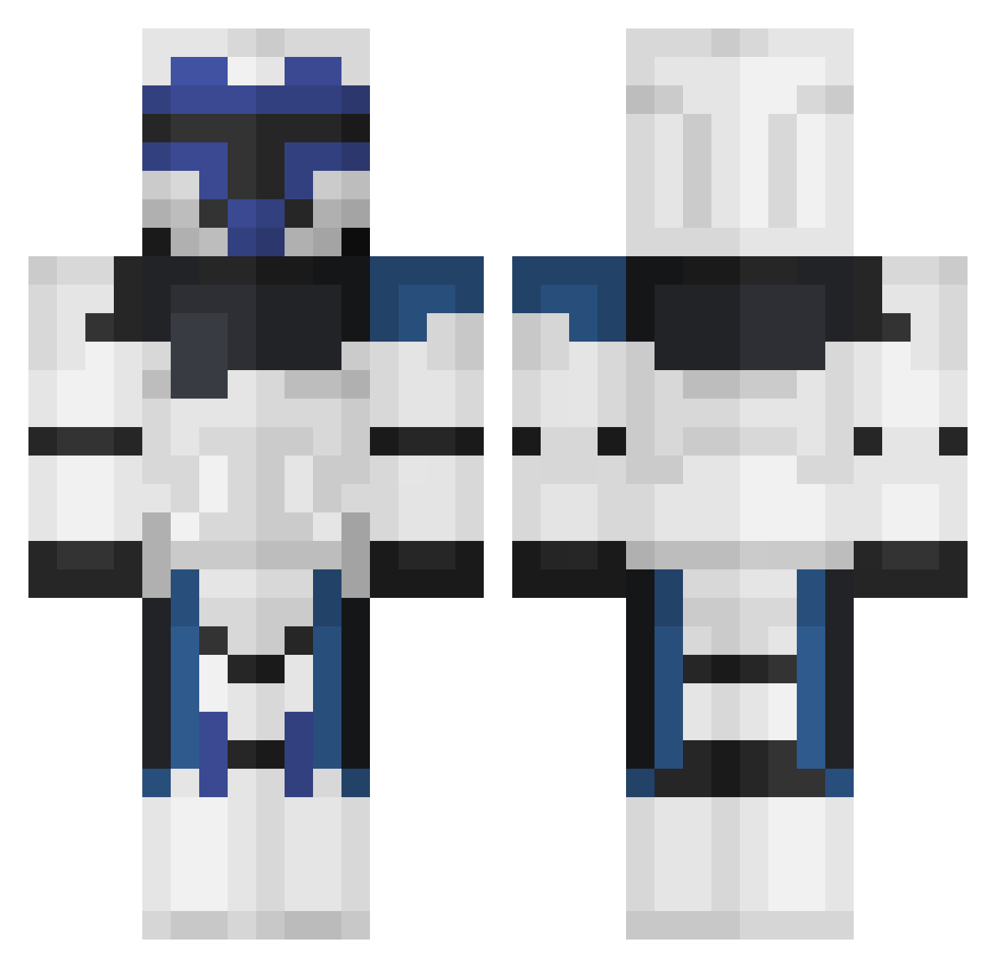 endermanA27 Minecraft skin, front and back view