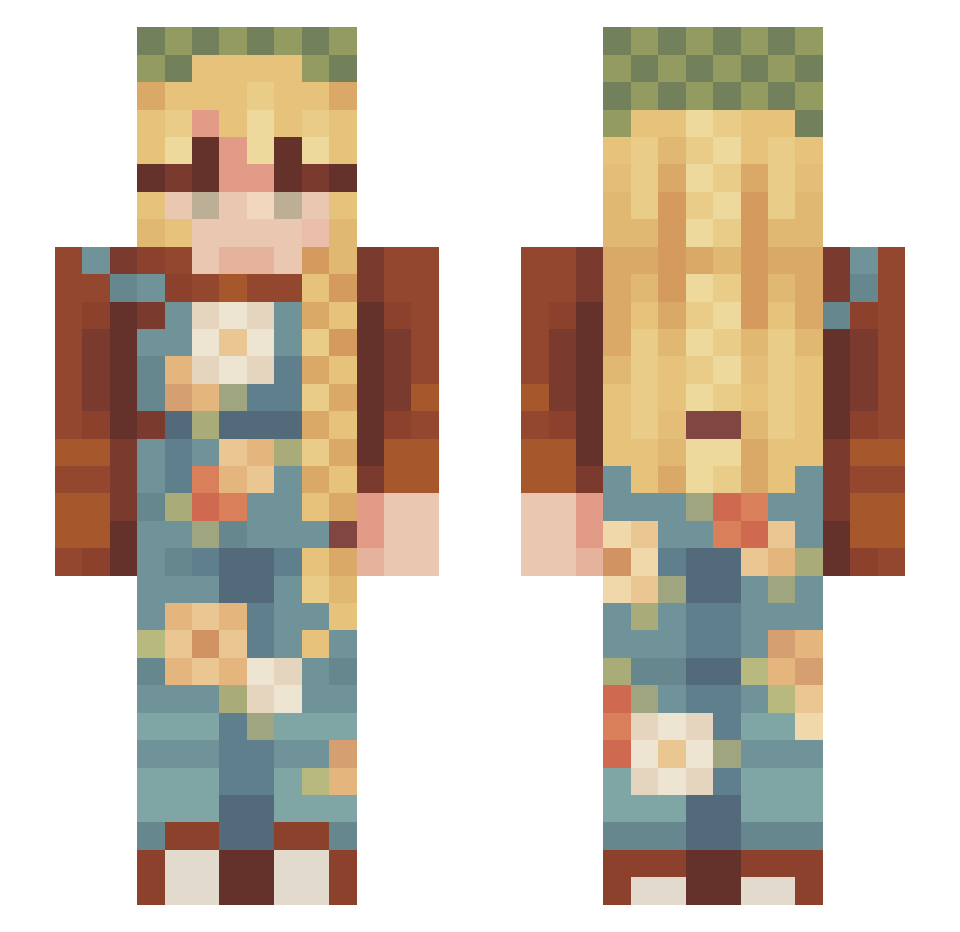 FoxyEri Minecraft skin, front and back view