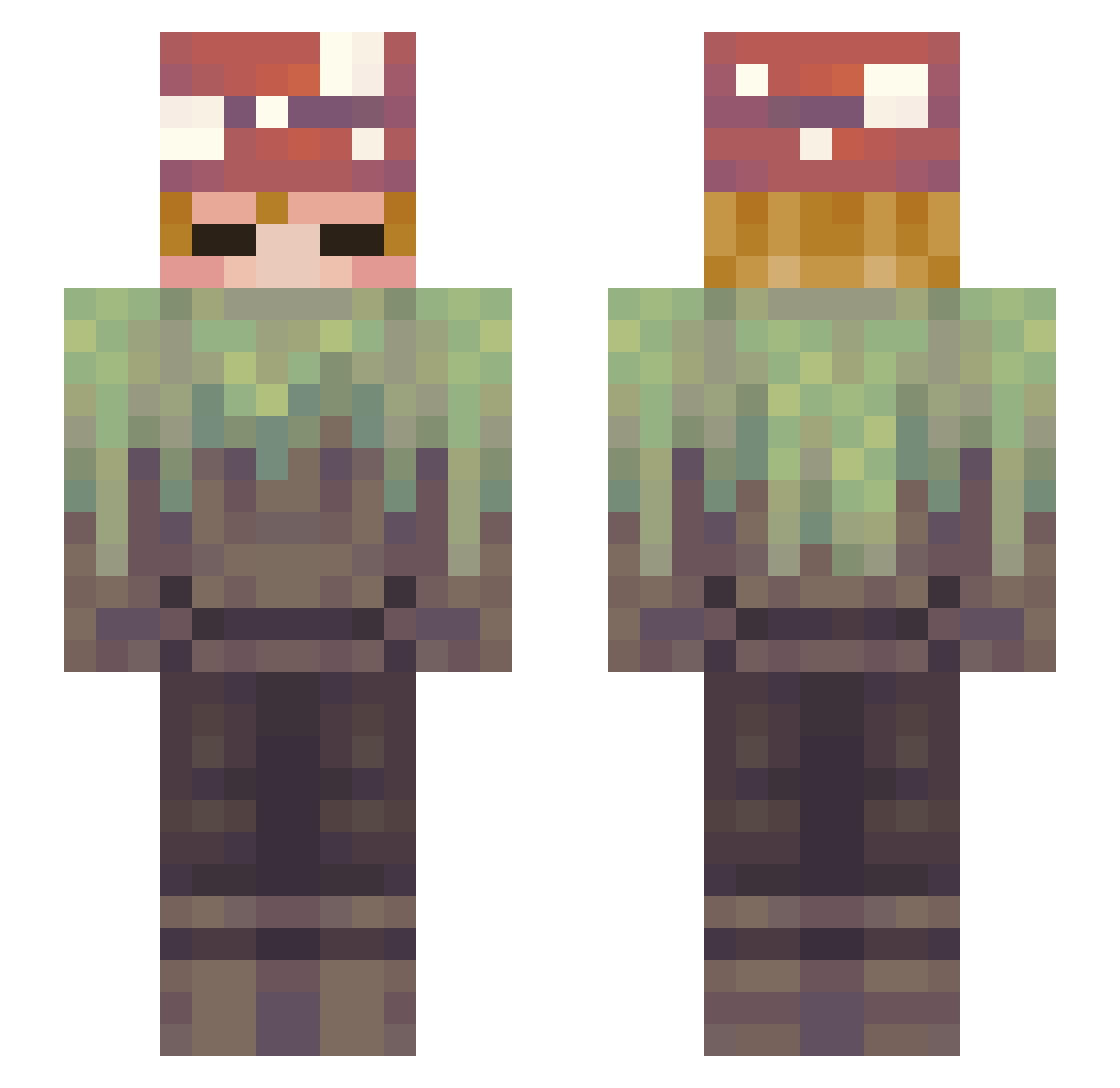 TheDoubleOne Minecraft skin, front and back view
