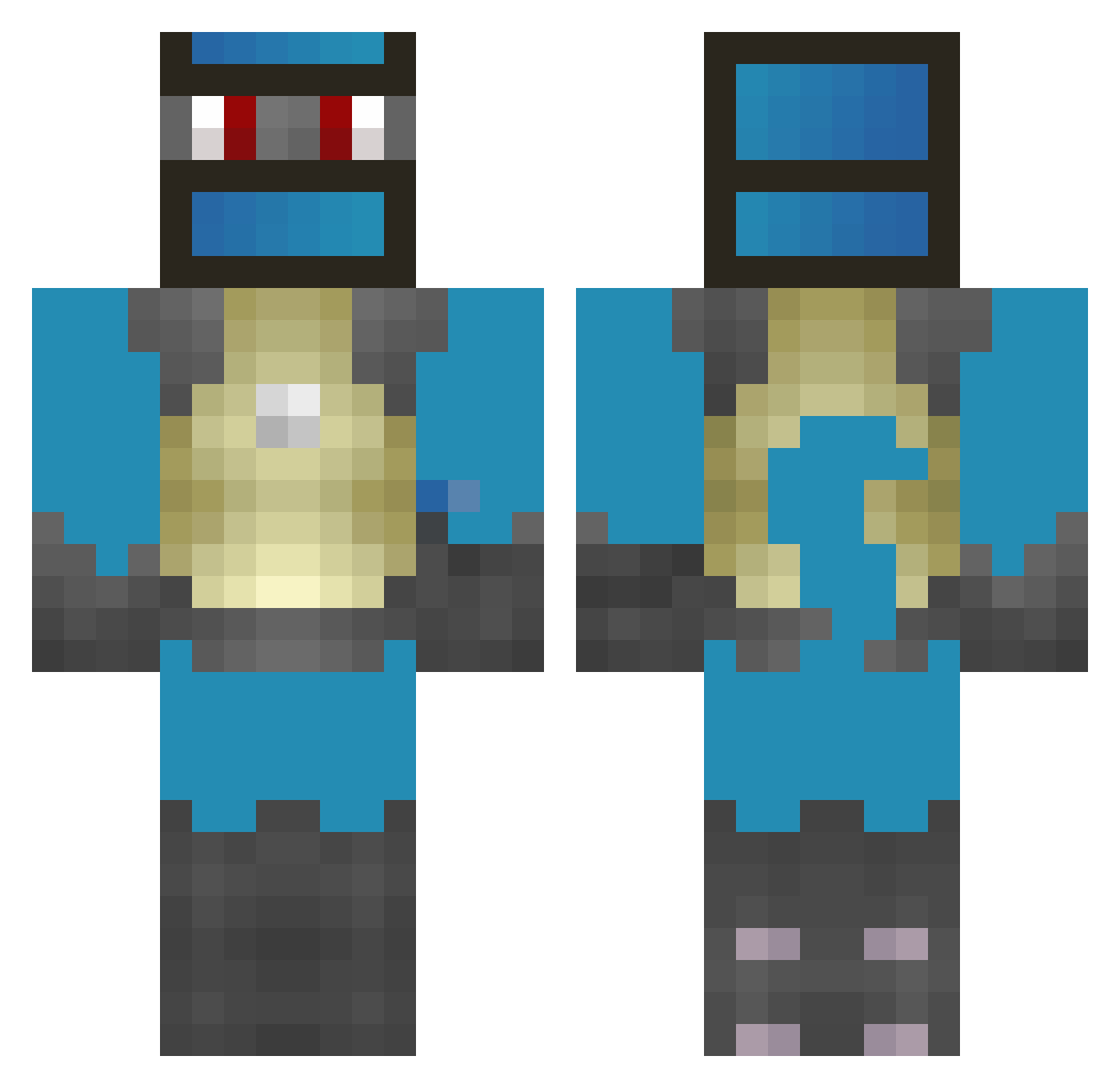 AleiKiste Minecraft skin, front and back view