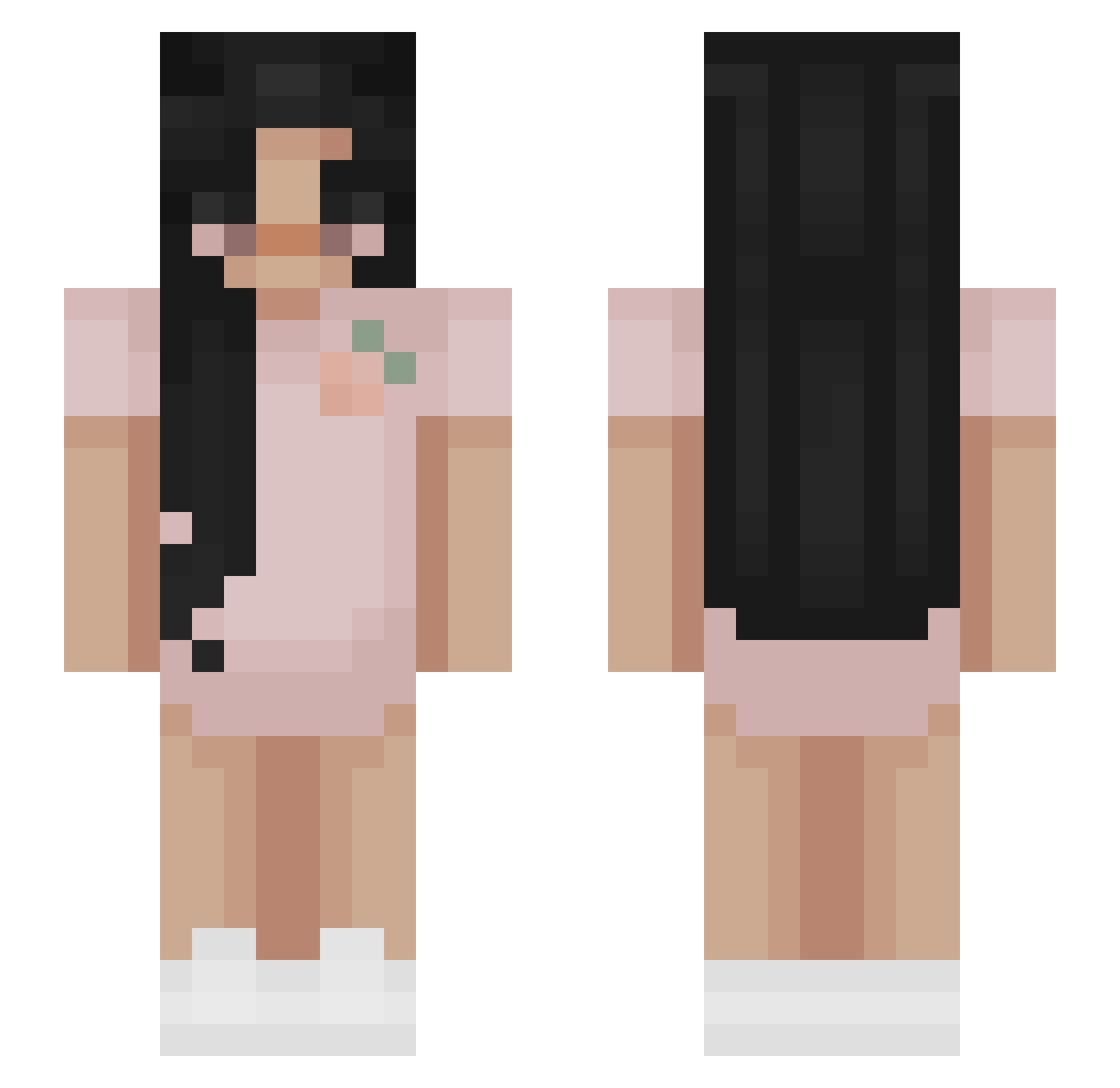 muuni Minecraft skin, front and back view