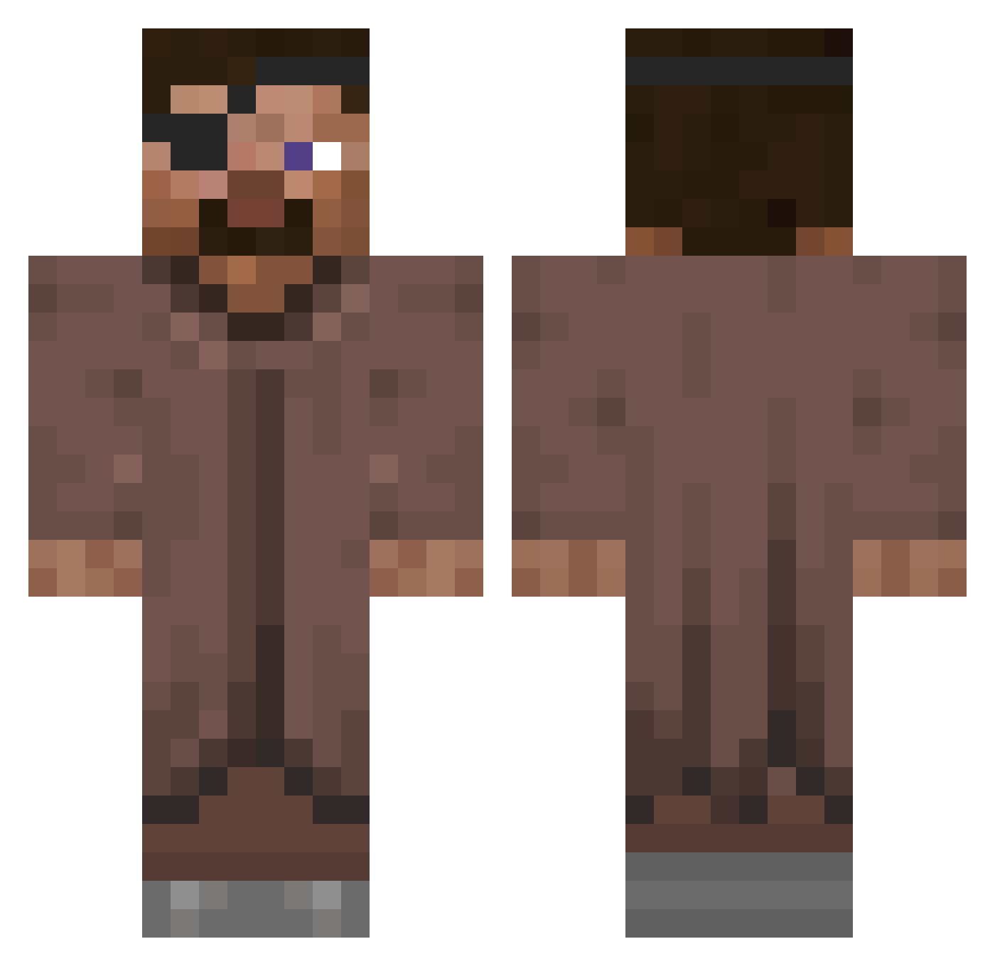 dragonsbreathe Minecraft skin, front and back view