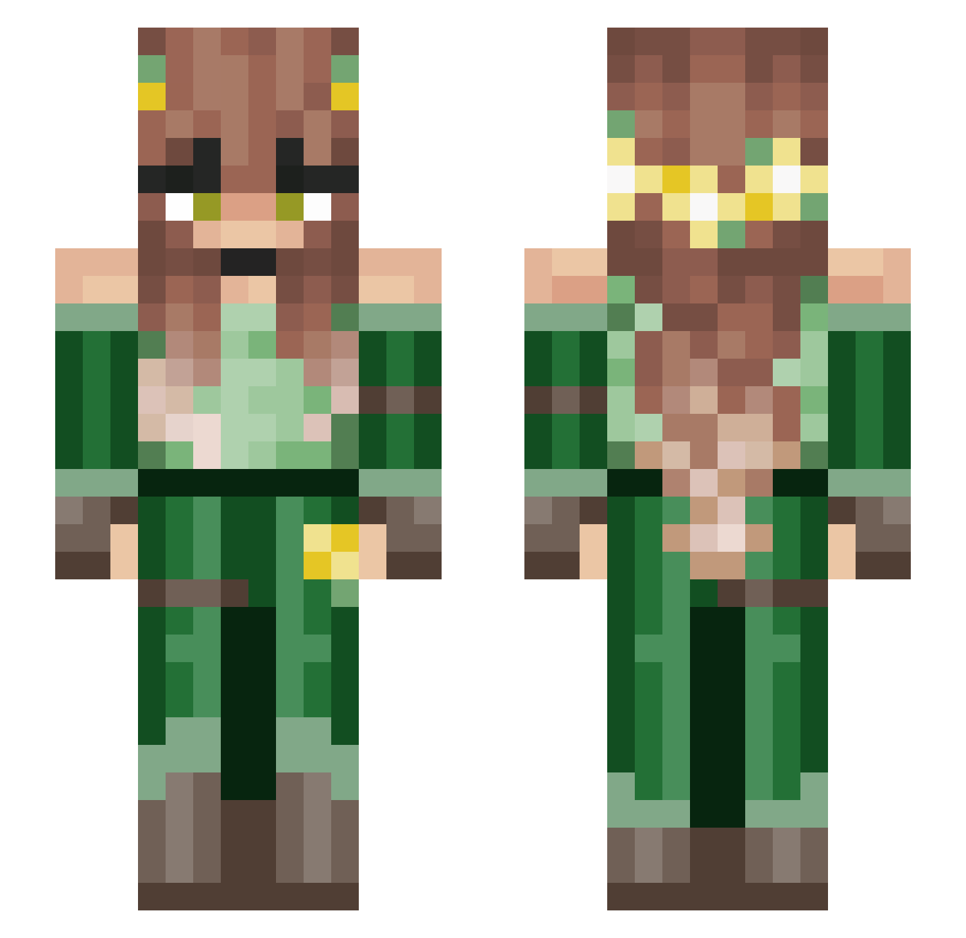 TavoSenpai Minecraft skin, front and back view