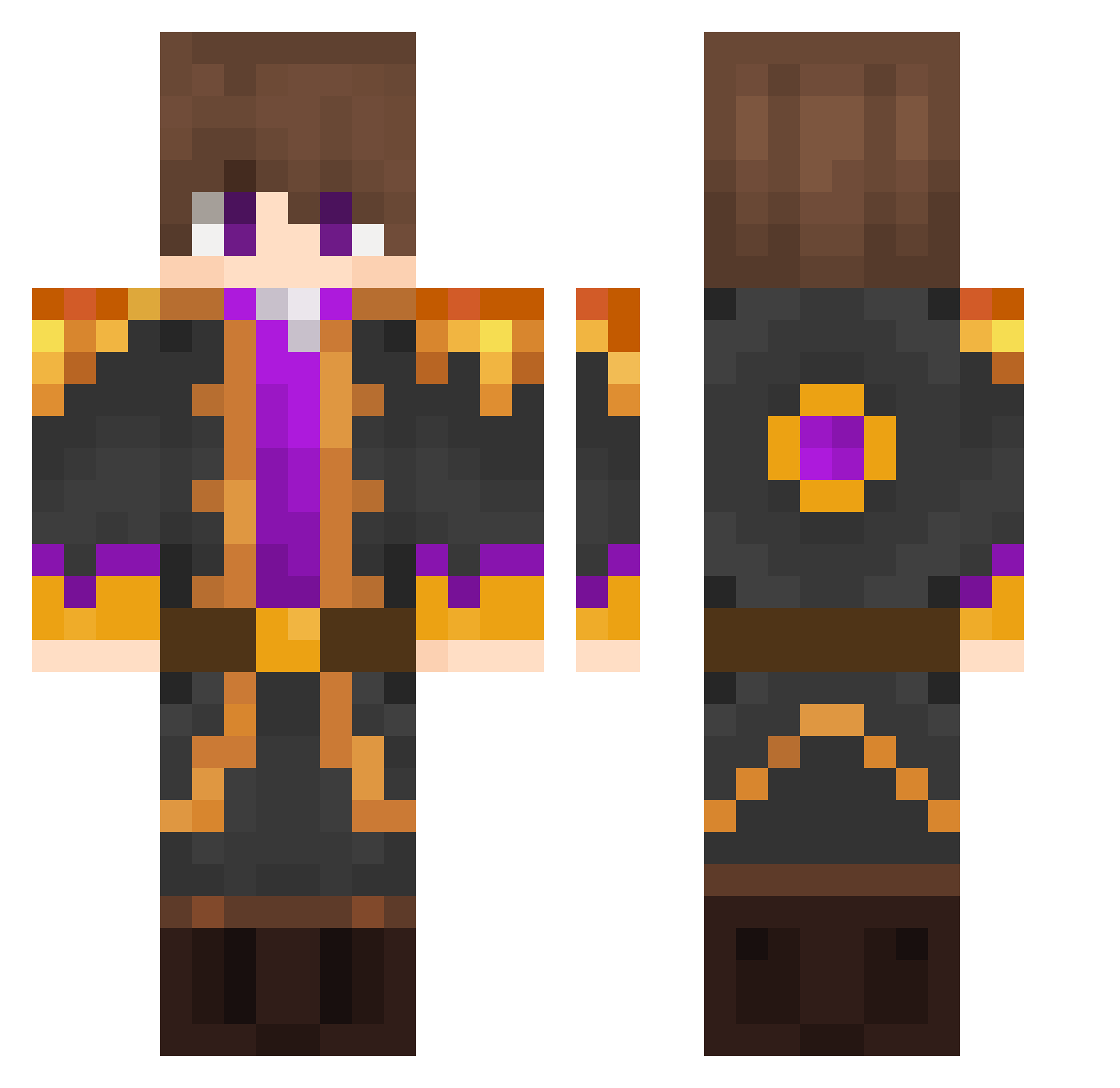 HalloJava Minecraft skin, front and back view