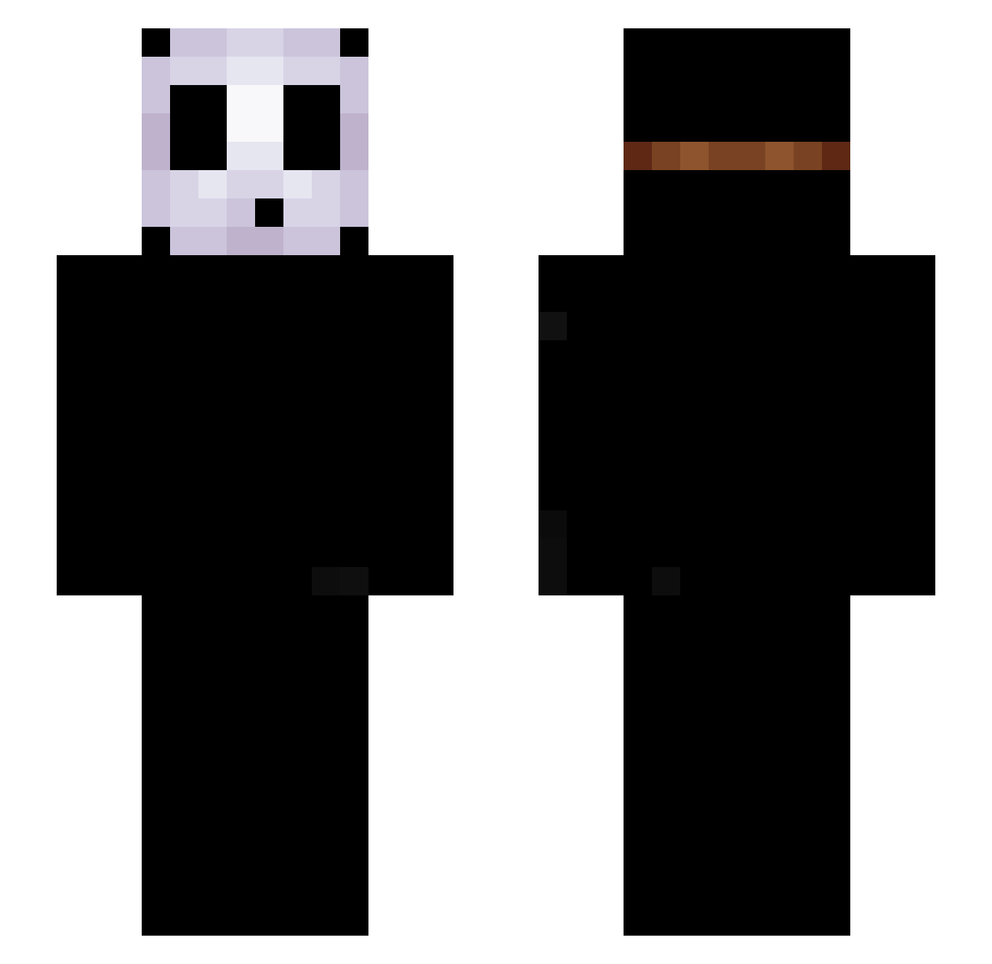 Correspond Minecraft skin, front and back view