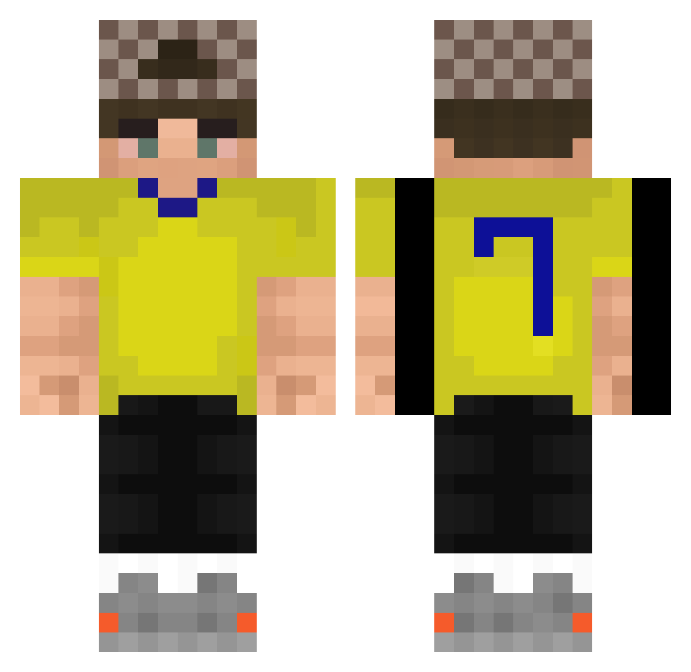 CapitalBra7 Minecraft skin, front and back view