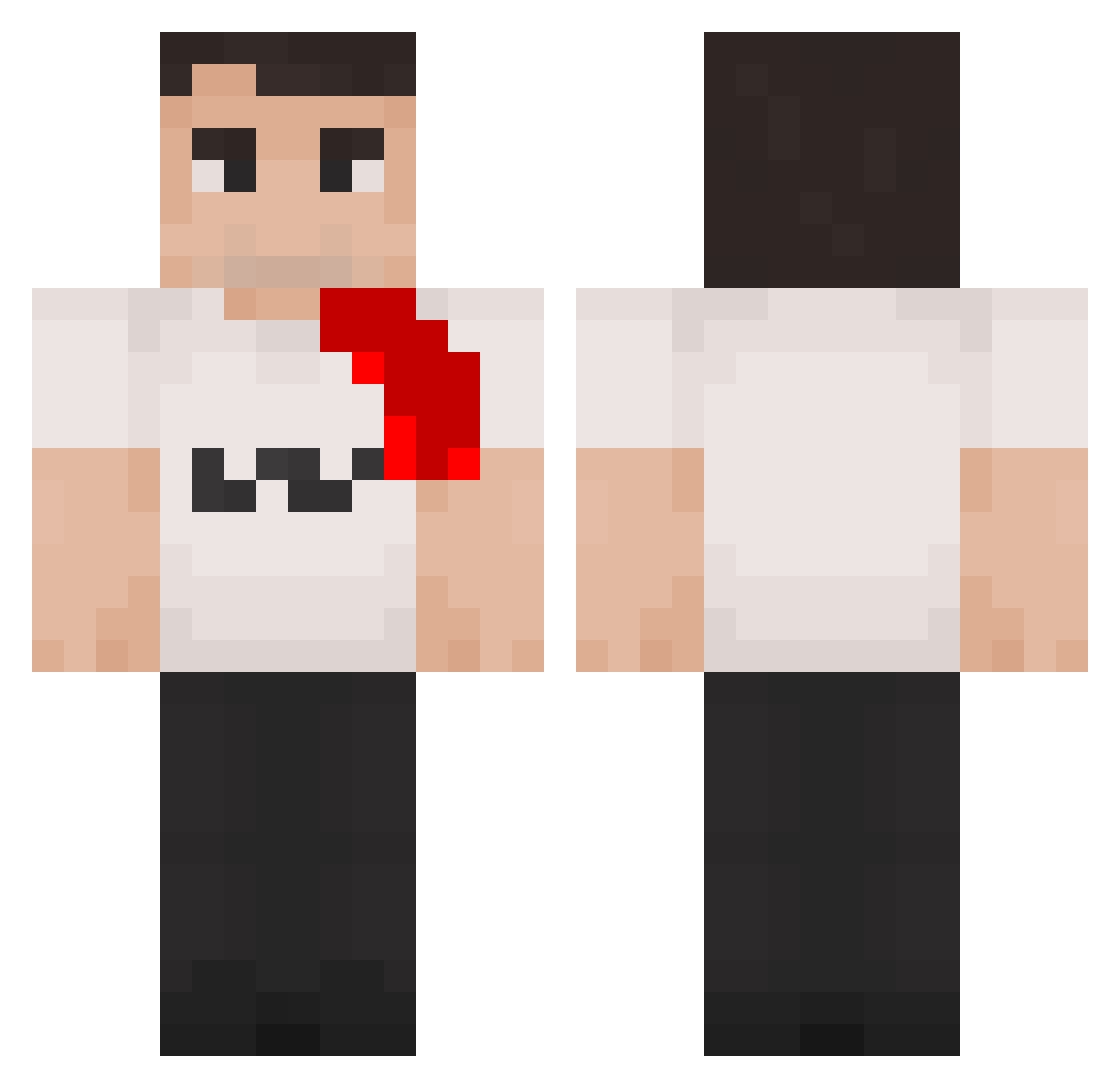 adamelijah Minecraft skin, front and back view