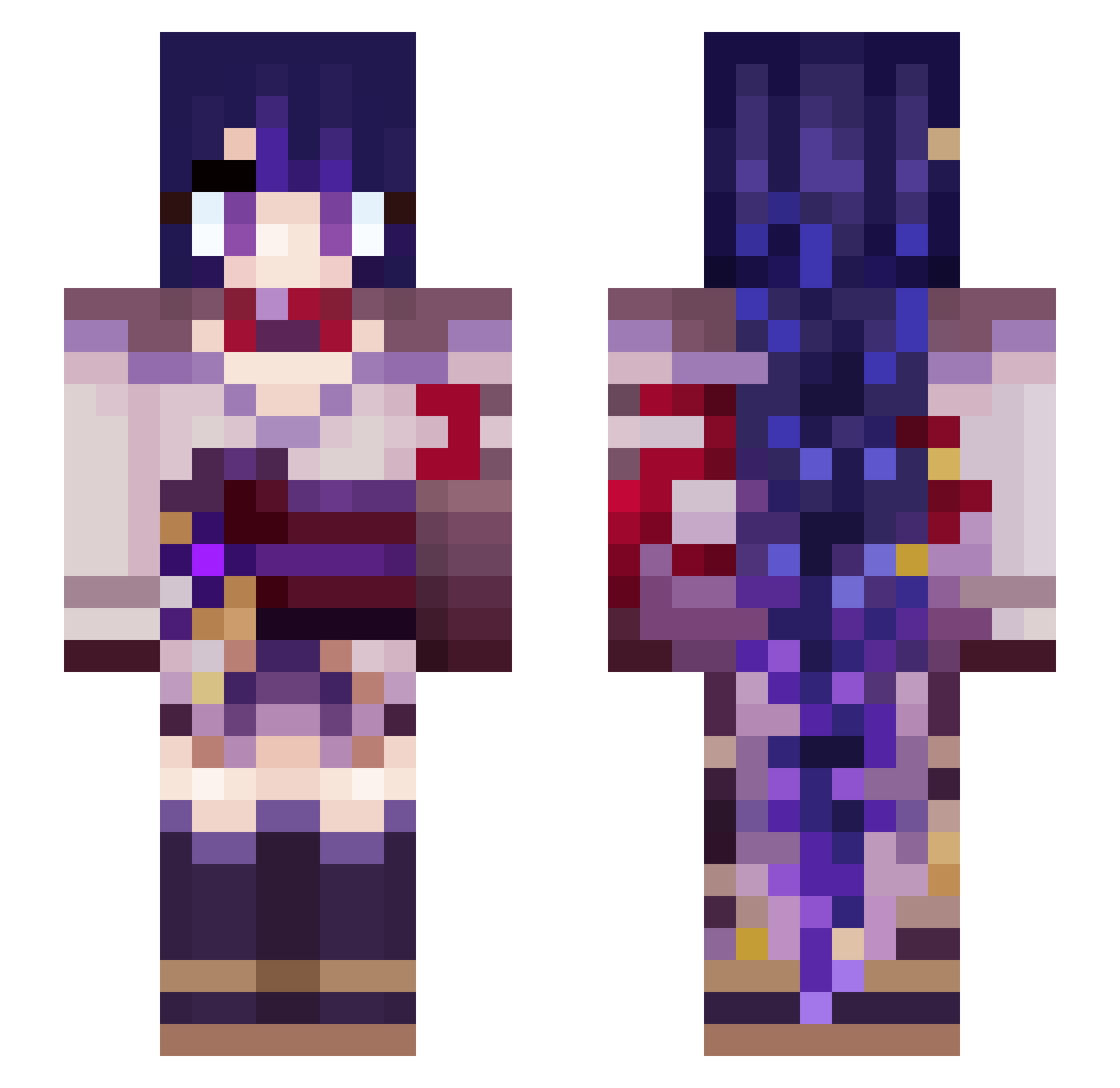 Scorpia_11 Minecraft skin, front and back view