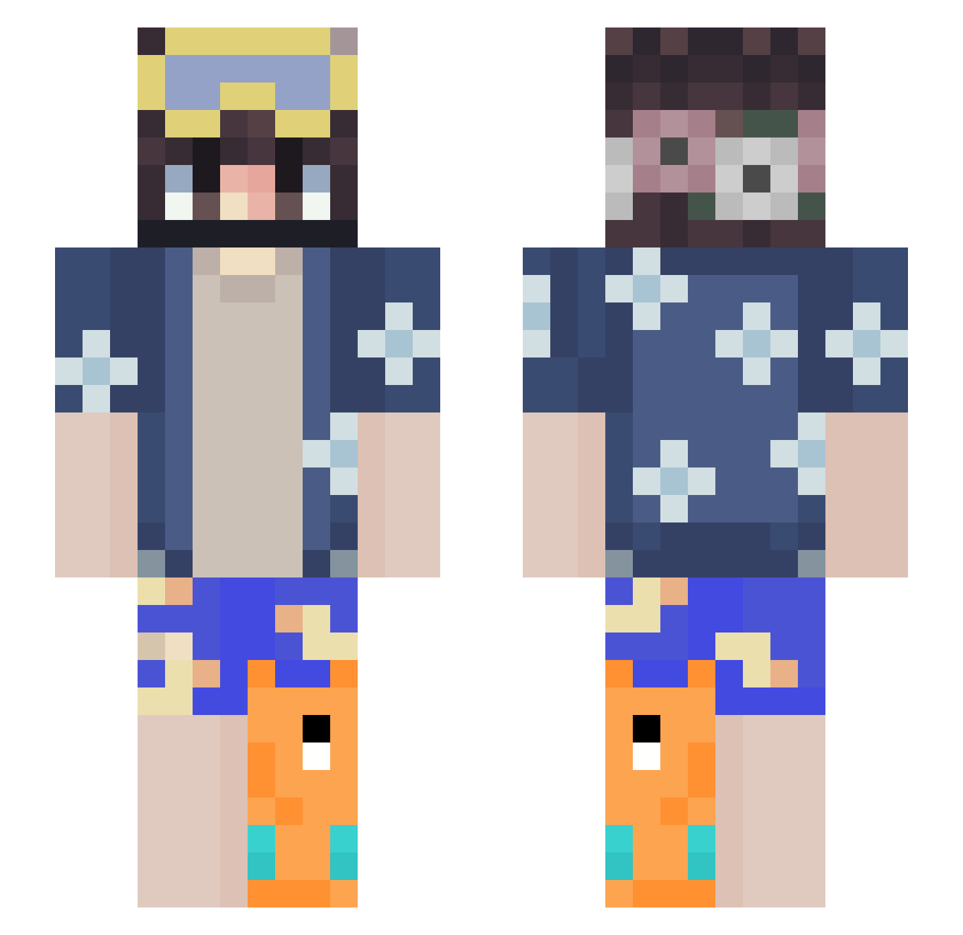 77Neo Minecraft skin, front and back view