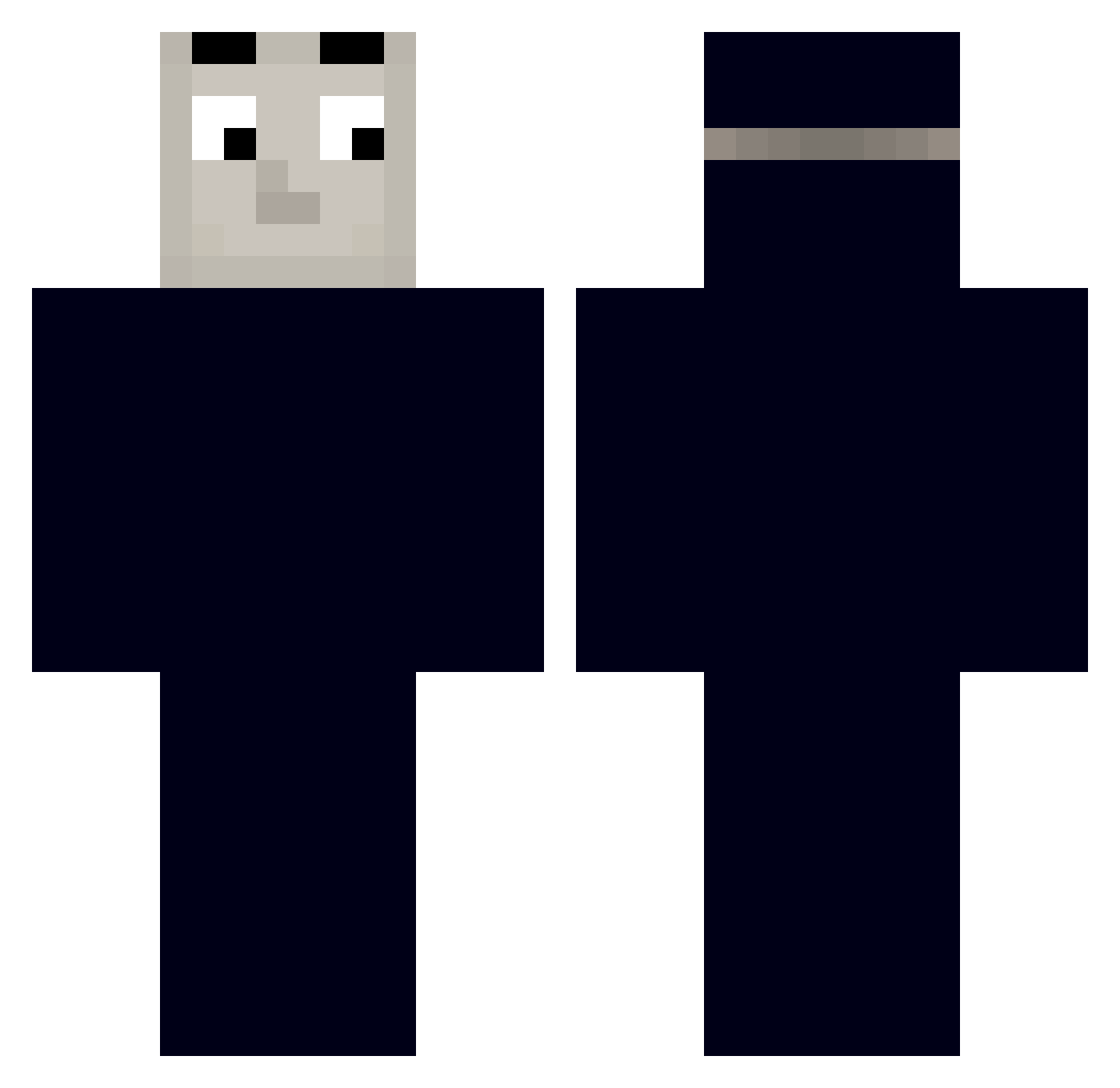 RIPScrew Minecraft skin, front and back view