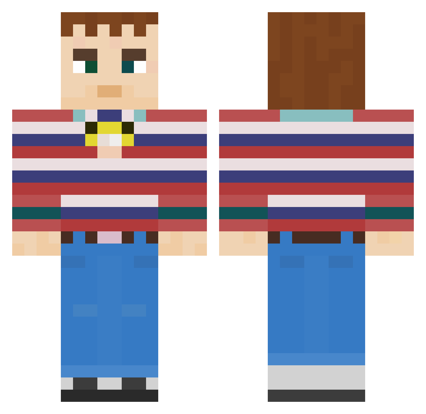 Ghesussss Minecraft skin, front and back view