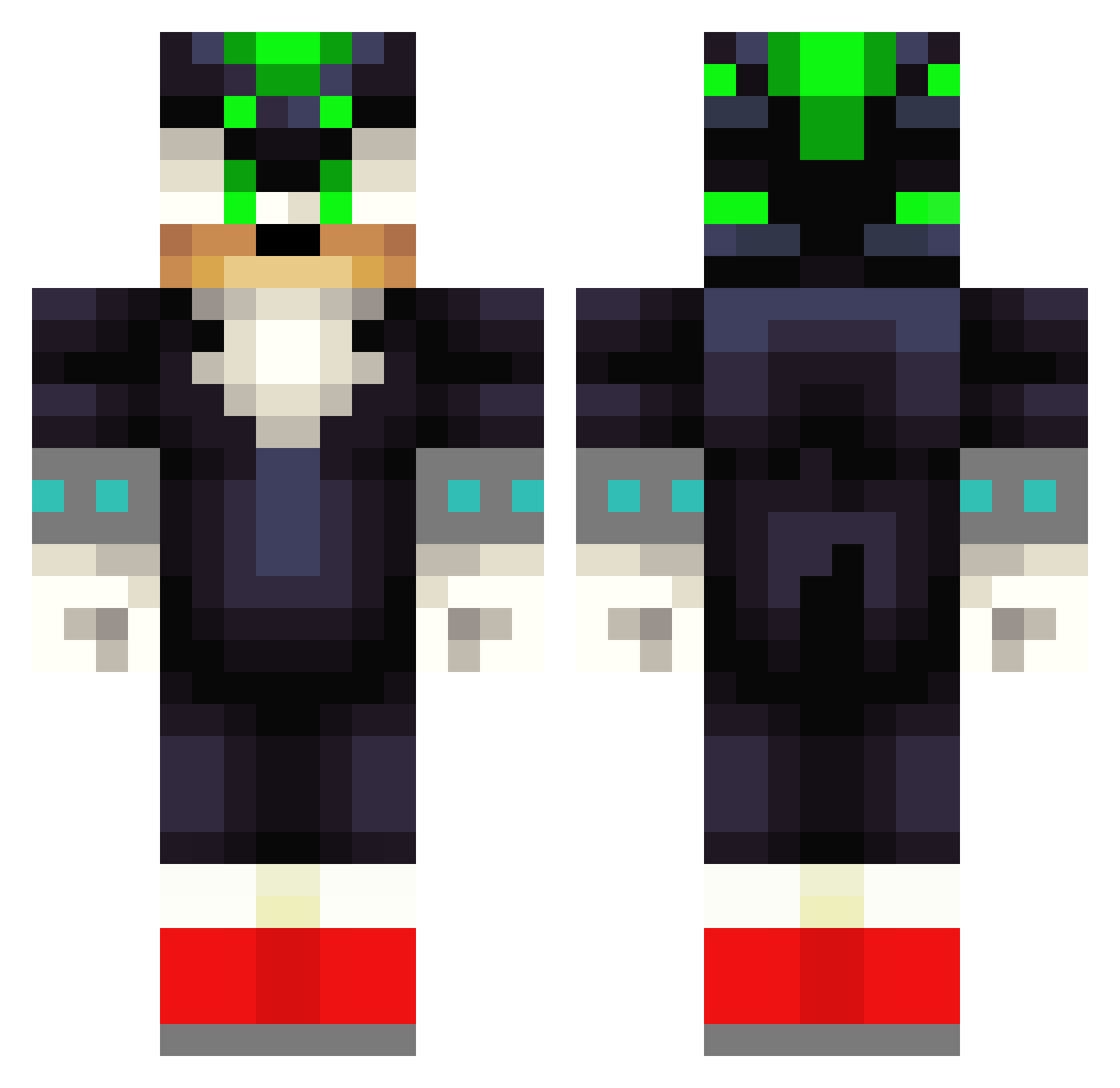 Sellfy Minecraft skin, front and back view