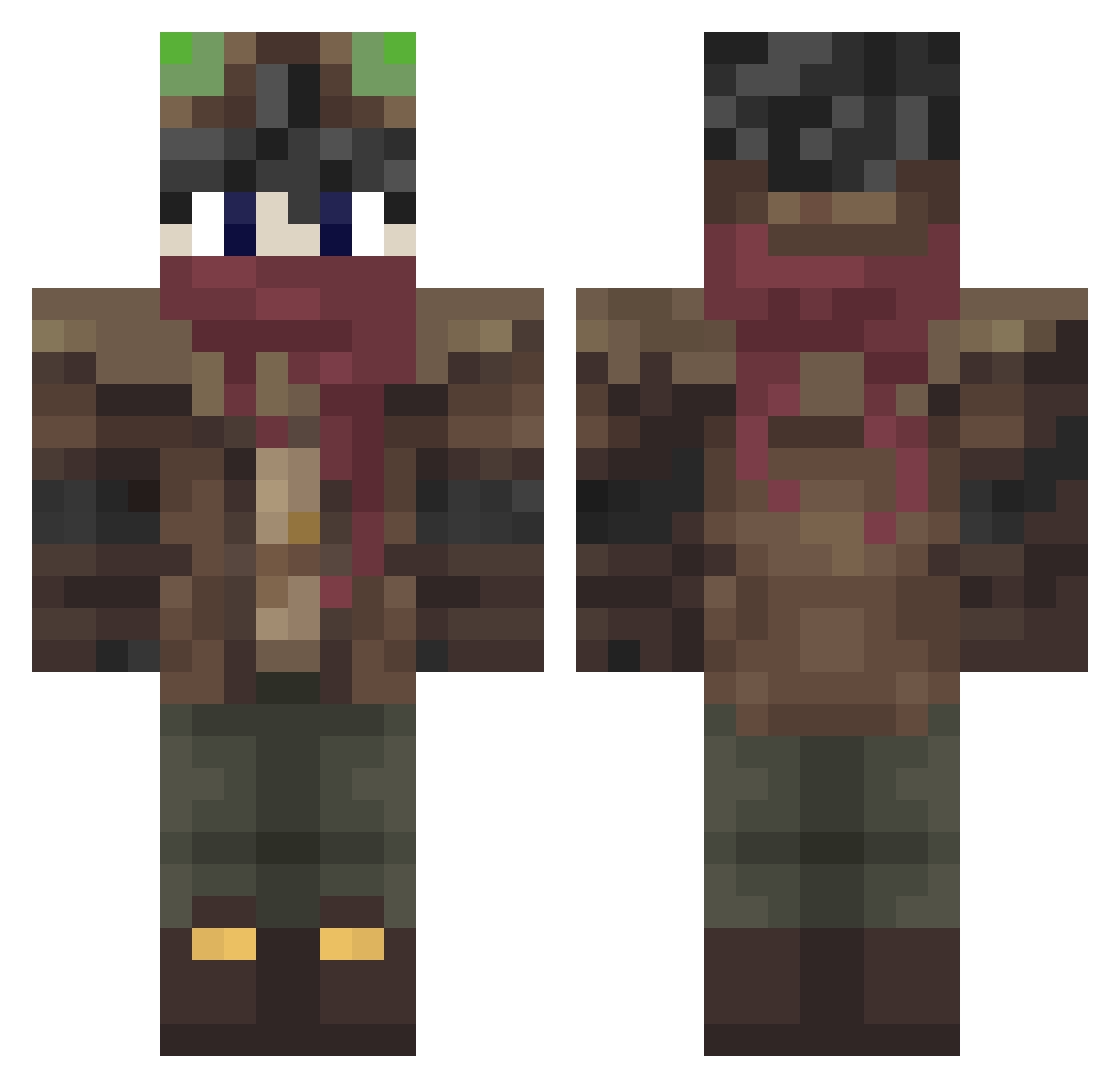 diamonddude6000 Minecraft skin, front and back view
