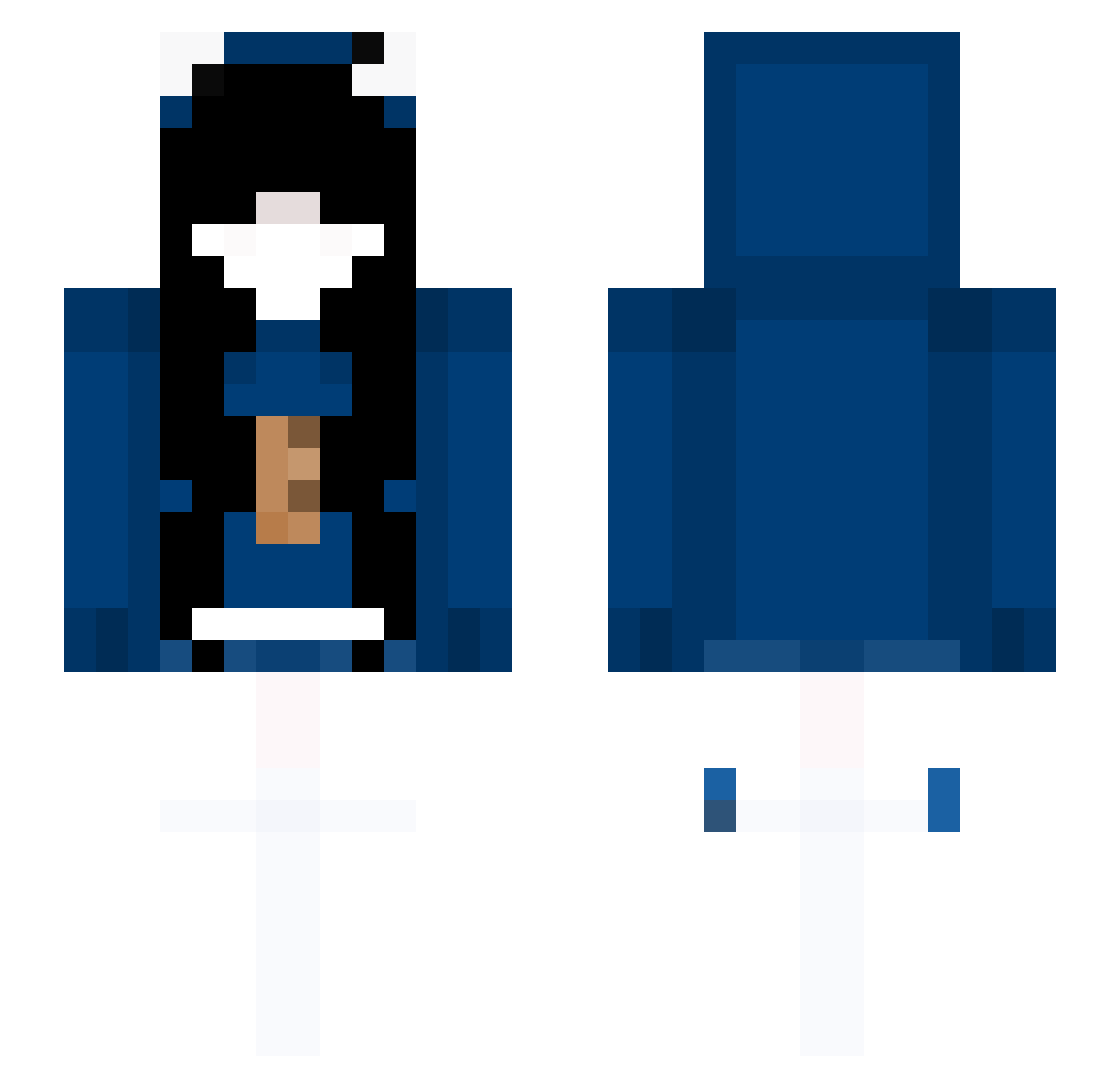 ItsJustKxl Minecraft skin, front and back view