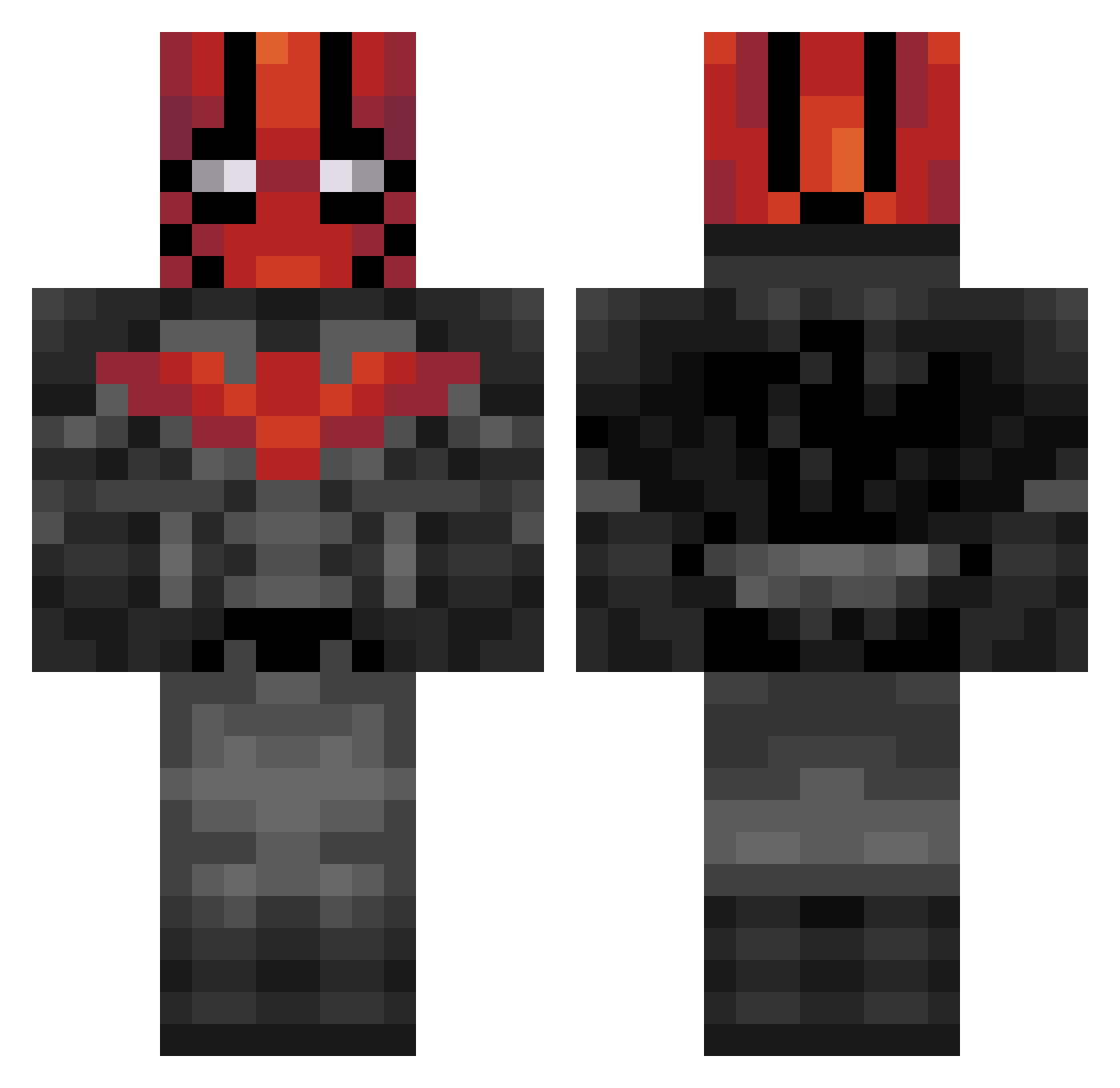 Ace212 Minecraft skin, front and back view