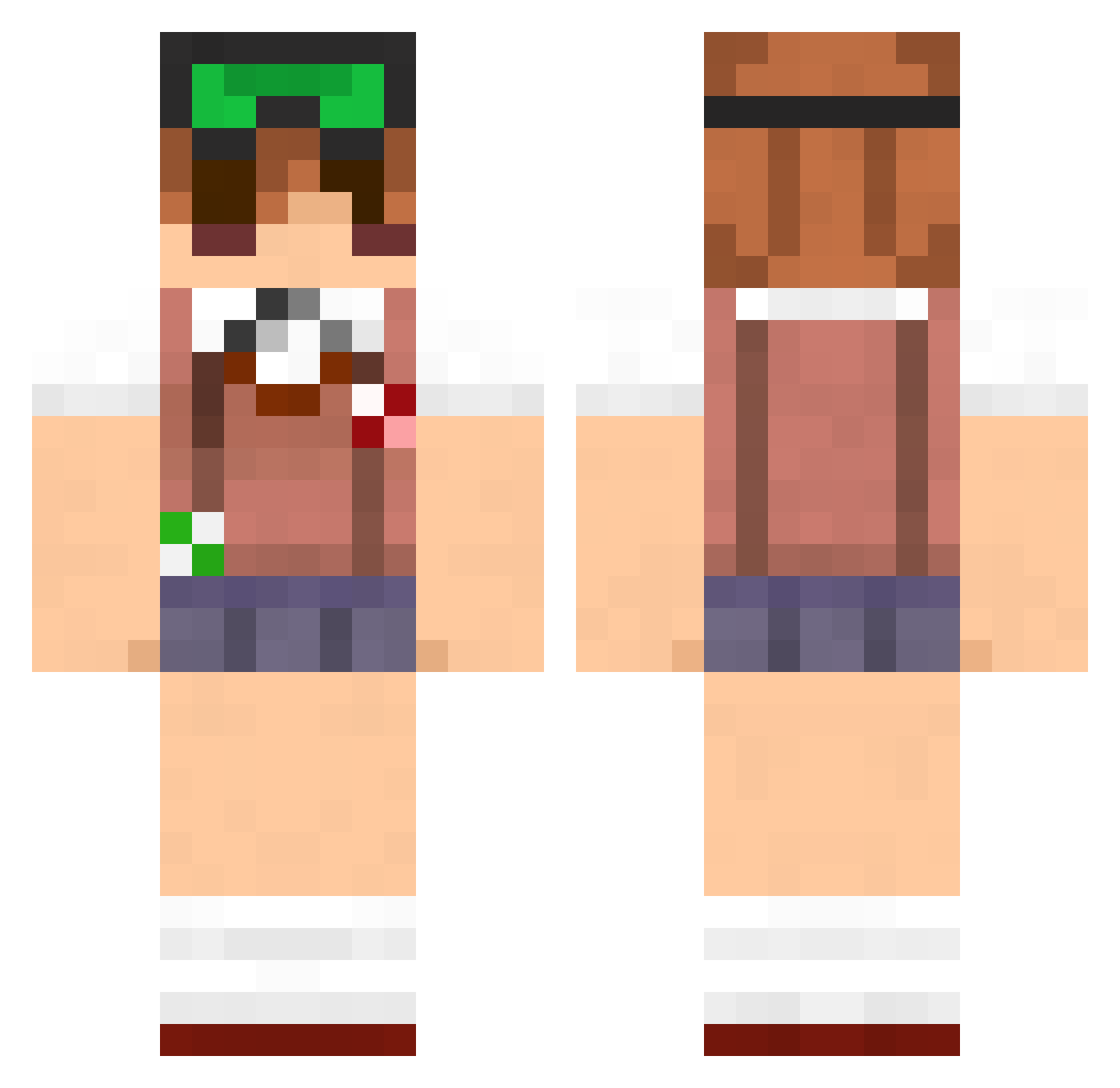 xehz Minecraft skin, front and back view