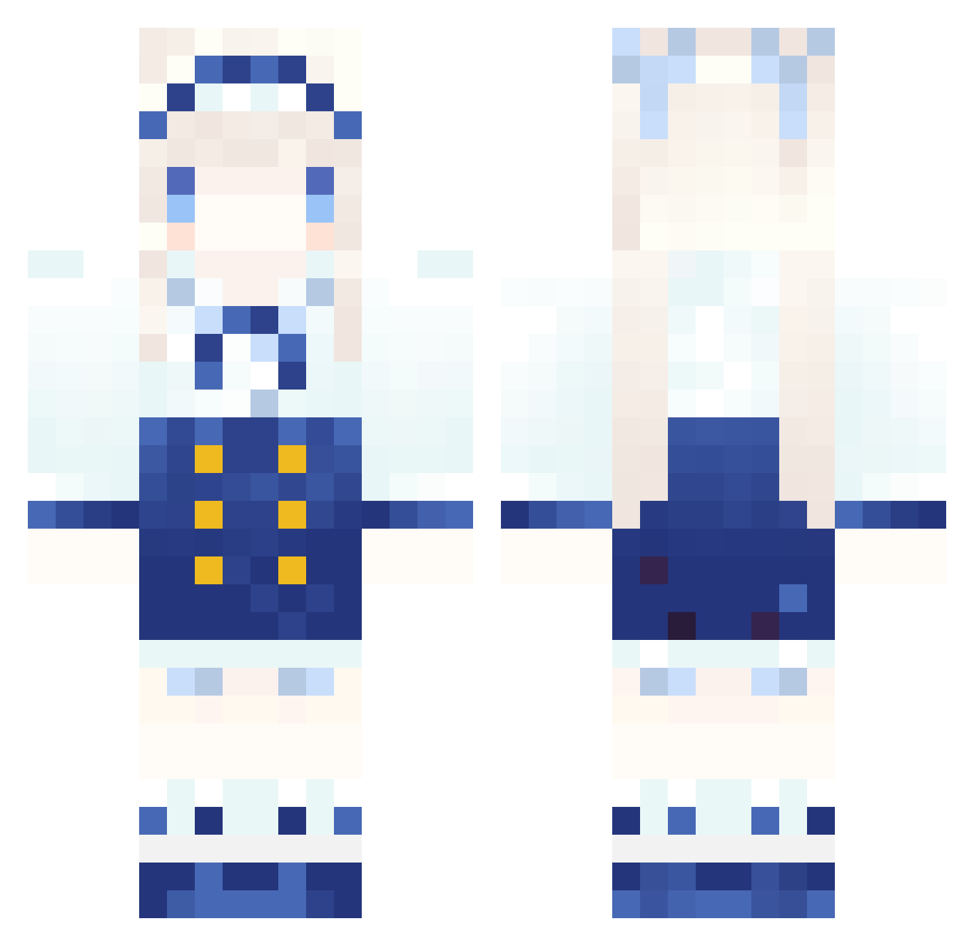 ItzGnaix Minecraft skin, front and back view