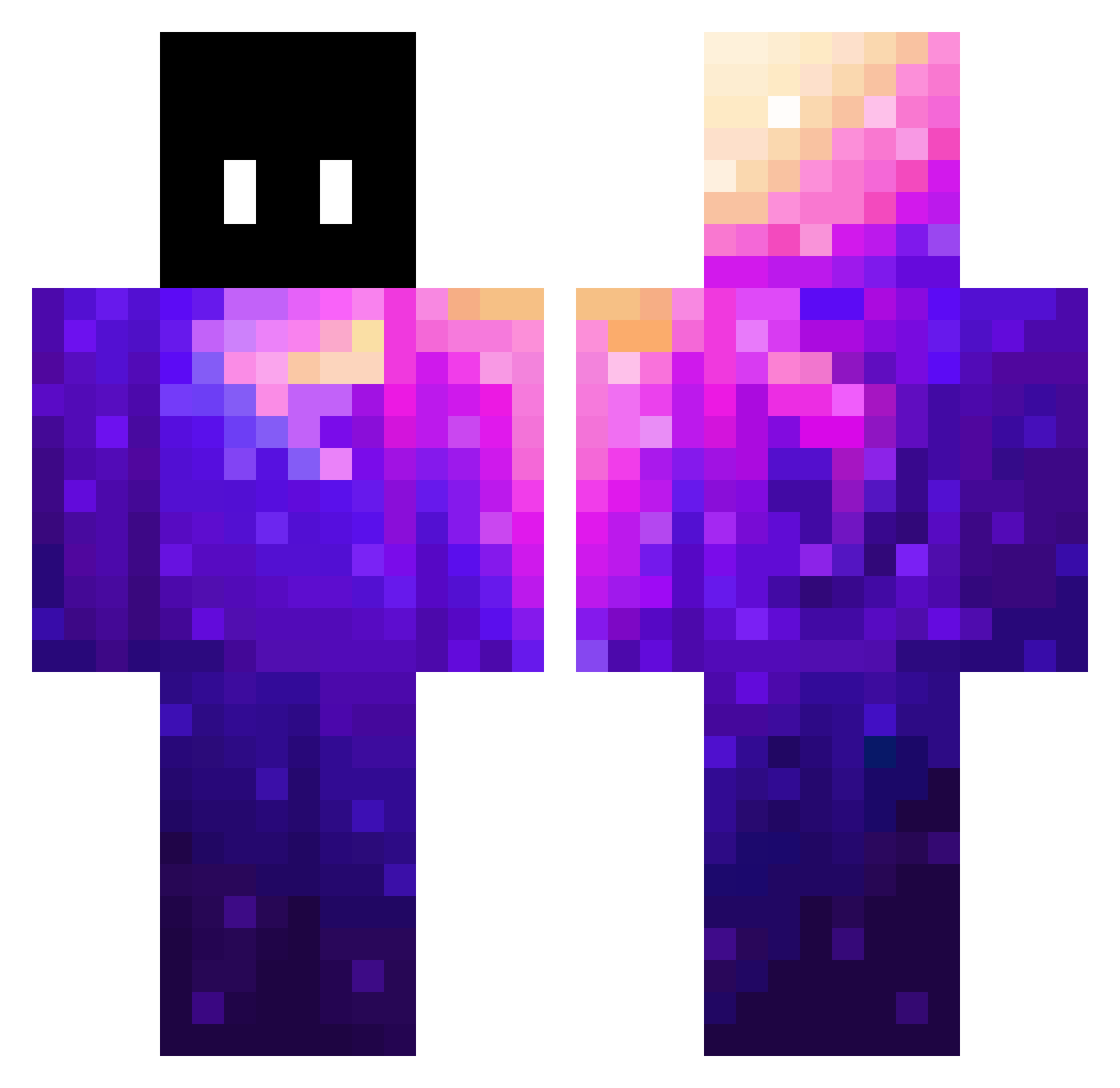 T1nbum Minecraft skin, front and back view